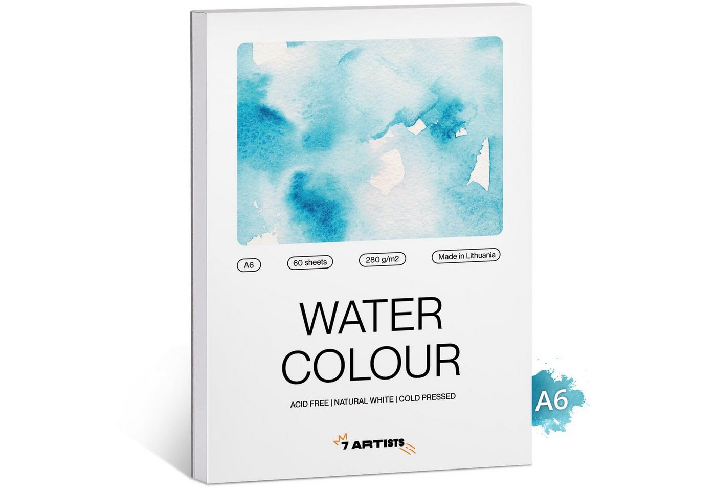 7 Artists Aquarellpapier 7 Artists Aquarellpapier 280 g/m² Weiß Aquarellblock A4 / A5 / A6, 30 - 60 Blatt