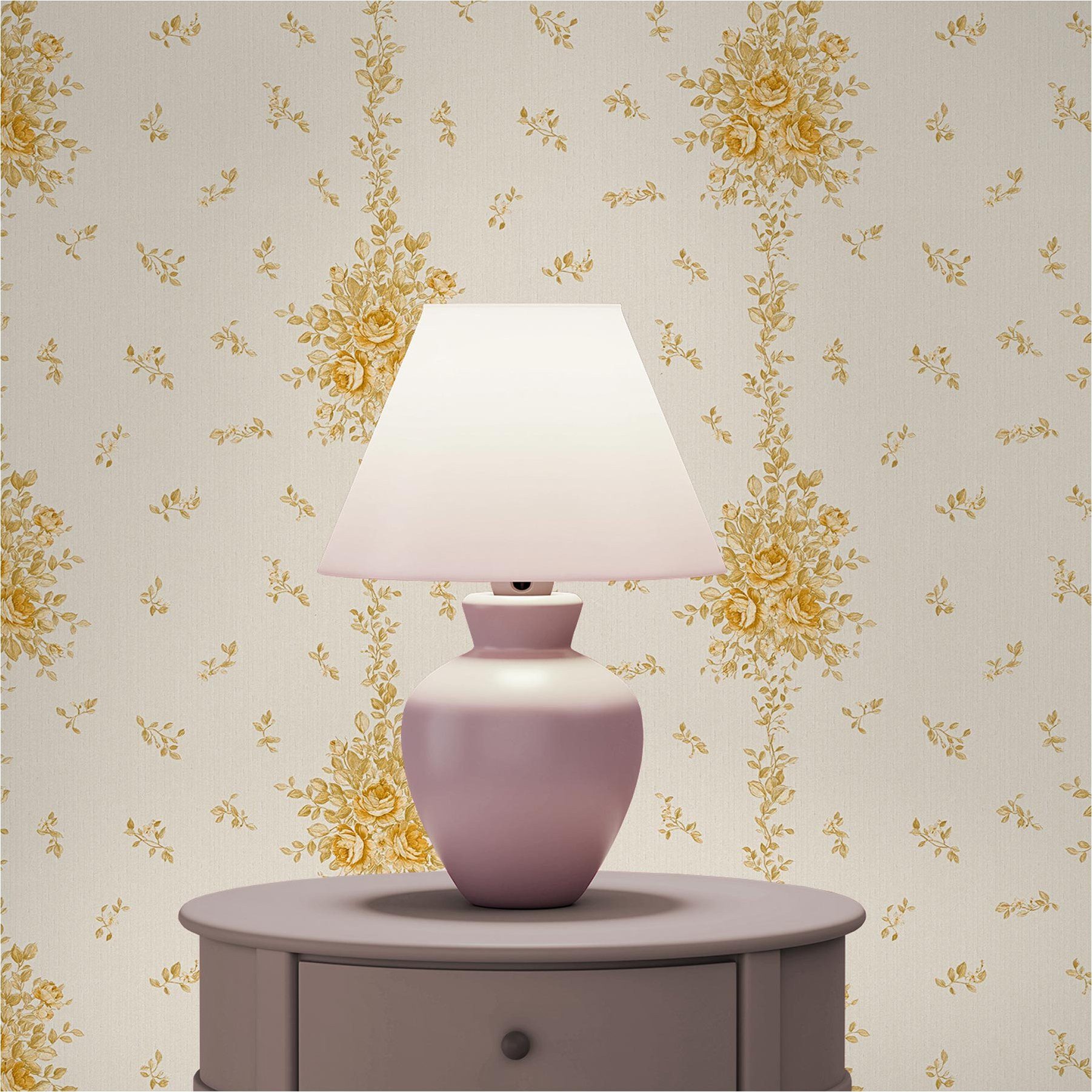 Vliestapete Tapete Blumen Carlos M1-No.2523, Vliestapete, Gold, Beige, Floral