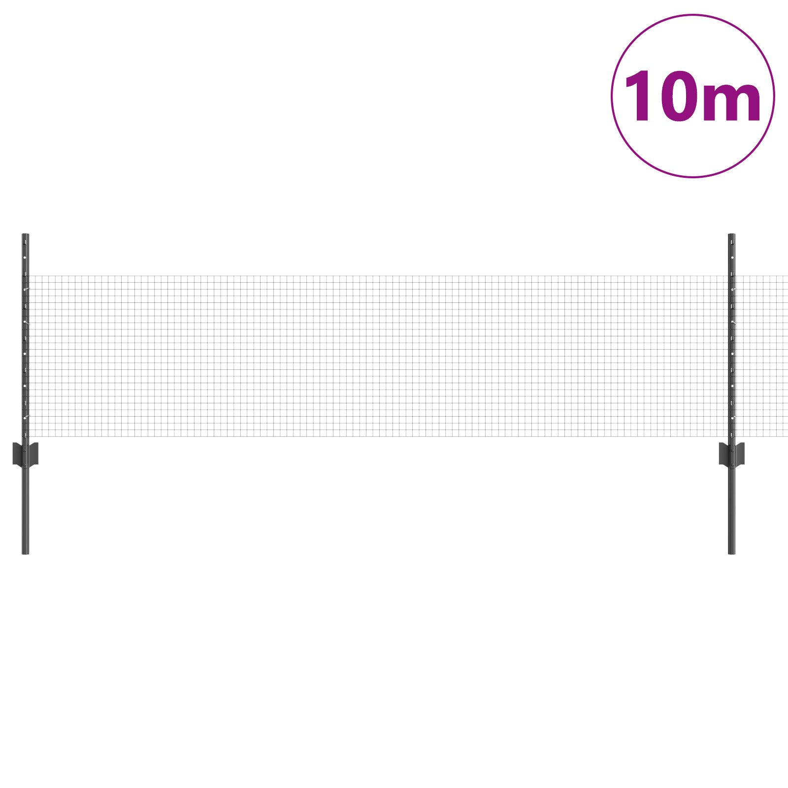vidaXL Zaunpfosten Gartenzaun Set 2-teilig Grau günstig online kaufen