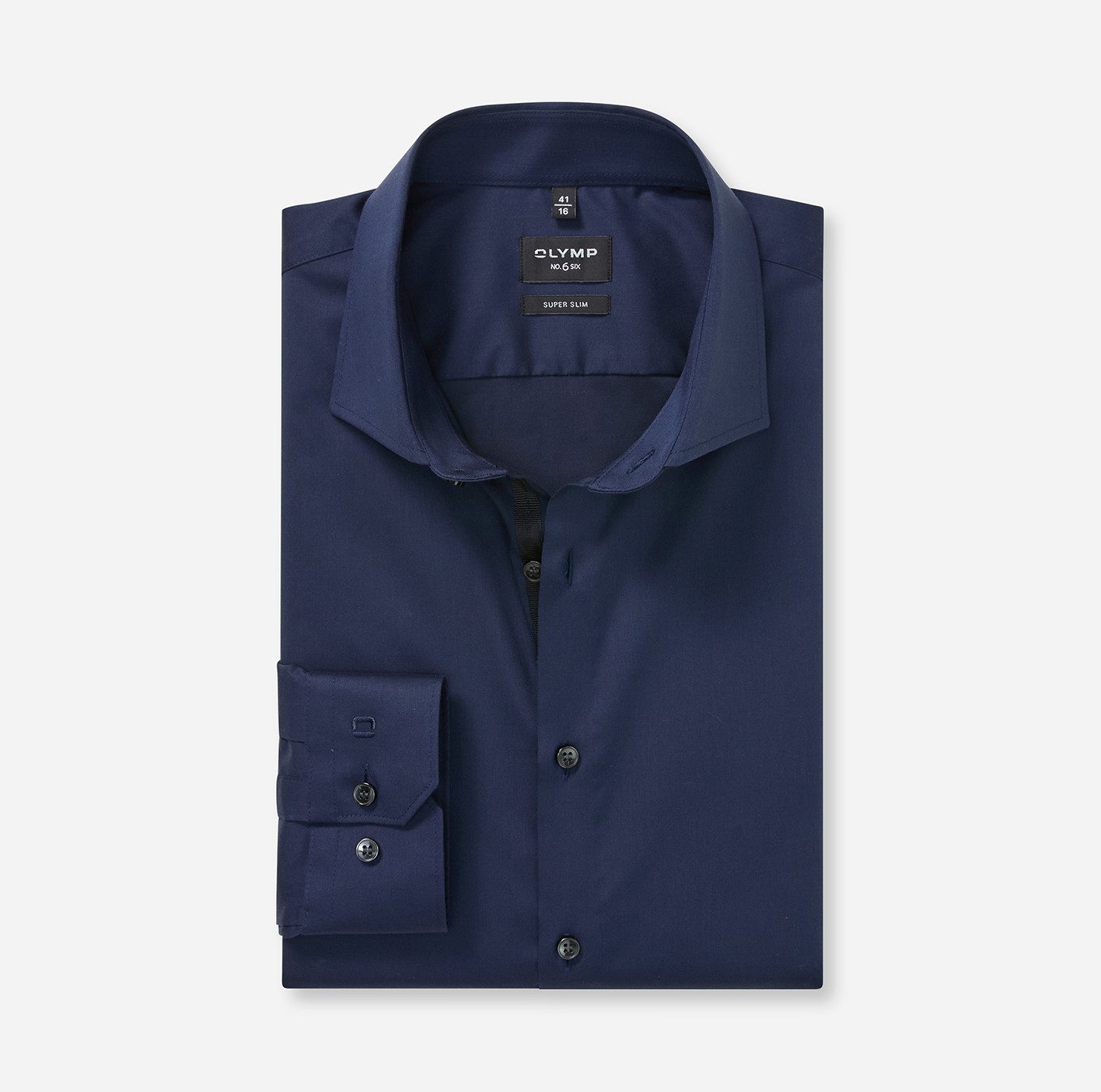 OLYMP Langarmhemd No. Six Businesshemd, super slim, Royal-Kentkragen, unifarben