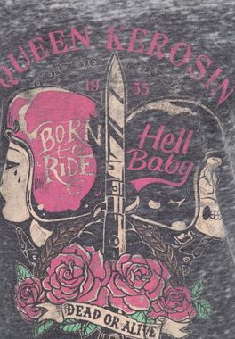 QueenKerosin Kurzarmshirt Hell Baby mit Frontprint