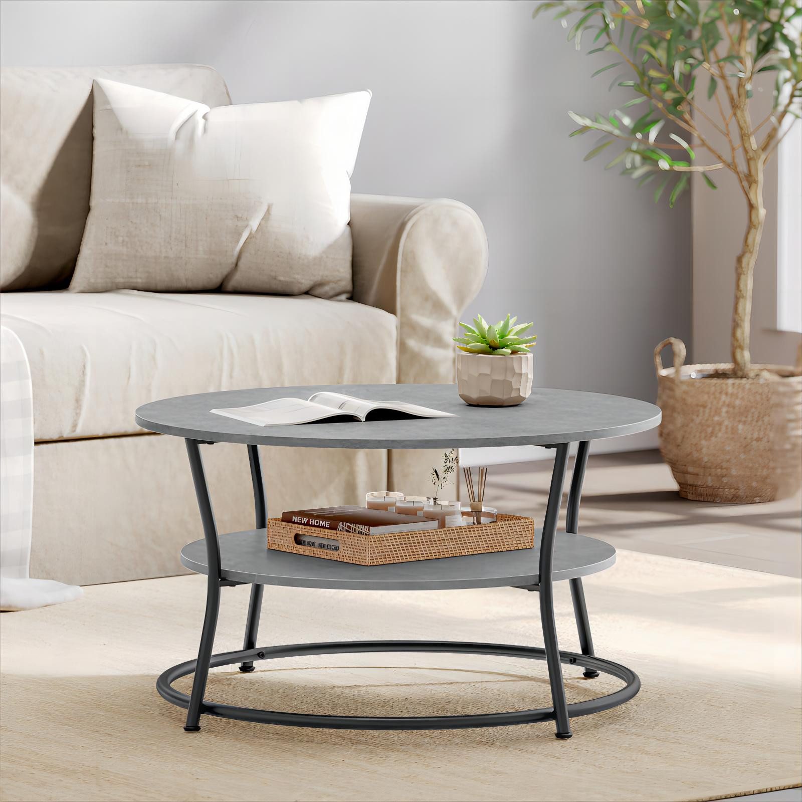 VASAGLE Couchtisch, Wohnzimmertisch, Sofatisch, Ø 80 günstig online kaufen