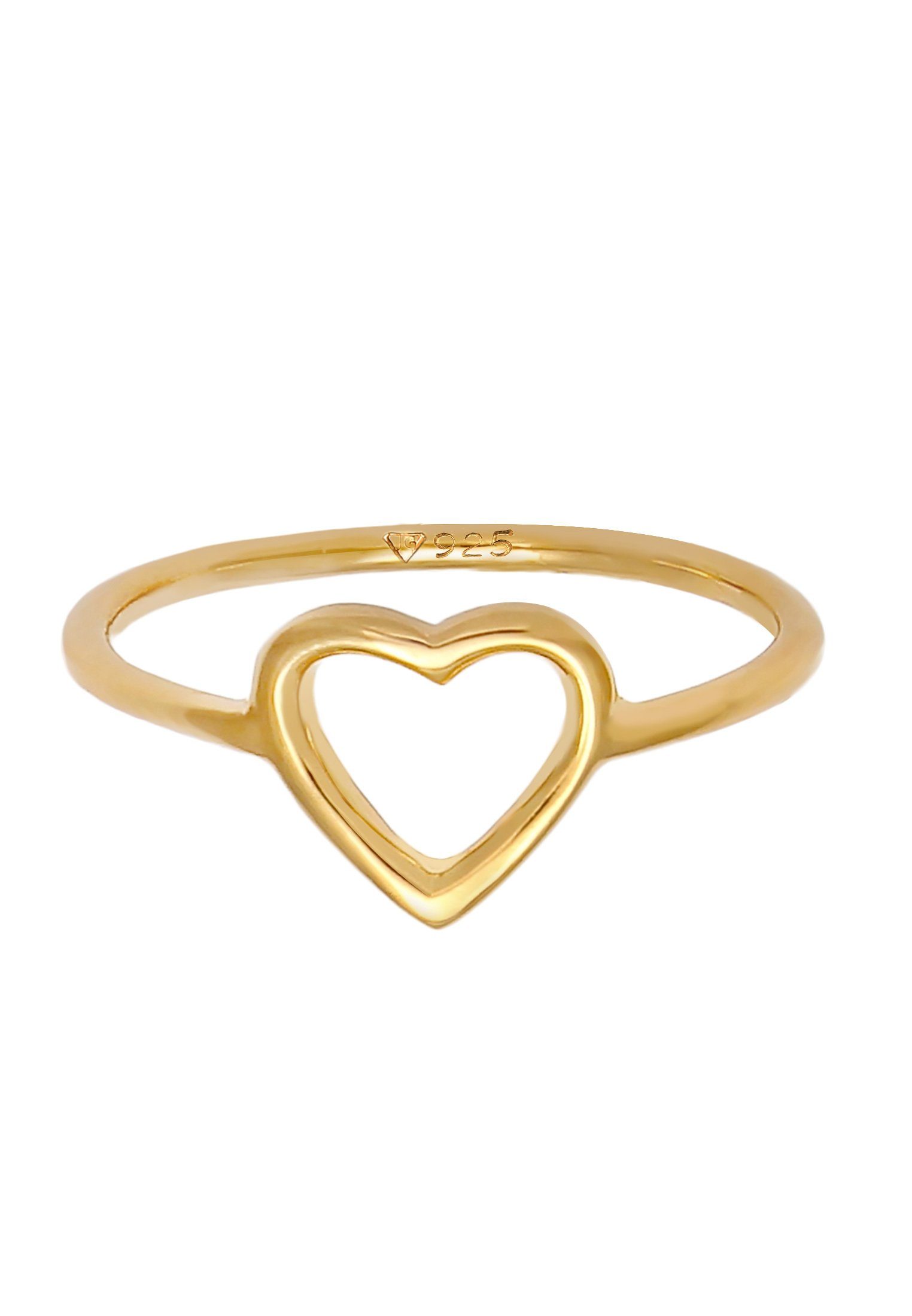 Herz Gold Herz Zart Fingerring Romantik Elli Liebe 925 Filigran Silber,