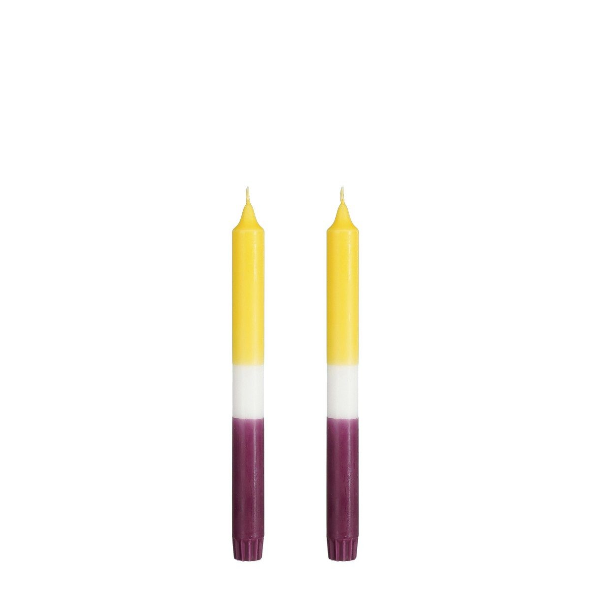 Mica Decorations Stumpenkerze Mica Decorations Dip-dye Spitzkerz Stearin gelb 2 Stueck - h25xd2,2cm