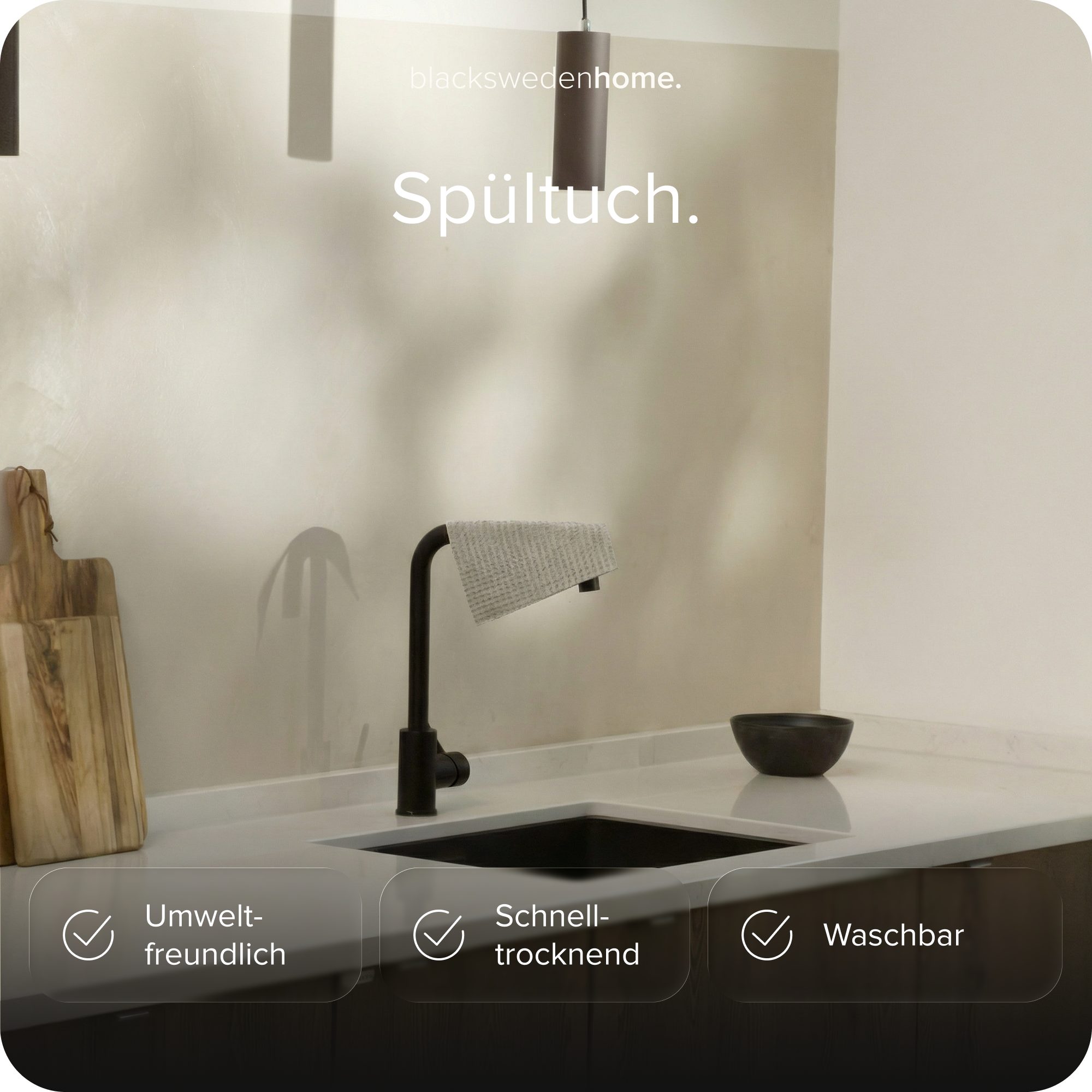 blackswedenhome. Spültuch Spültücher 10er Pack - Swedish dishcloth - nachhaltige Küchentücher, 10er Pack, Baumwoll-Zellstoff, Waschbar