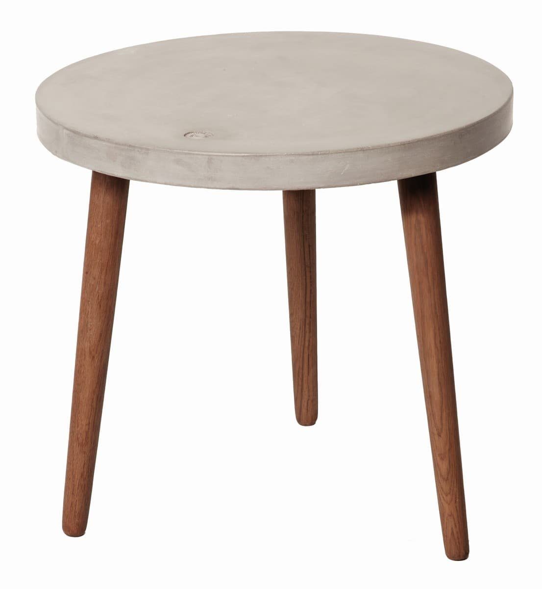 TOM TAILOR Couchtisch 60 Beton Nussbaum 09984-13 Tischplatte grau, Beine x 60 cm farbig