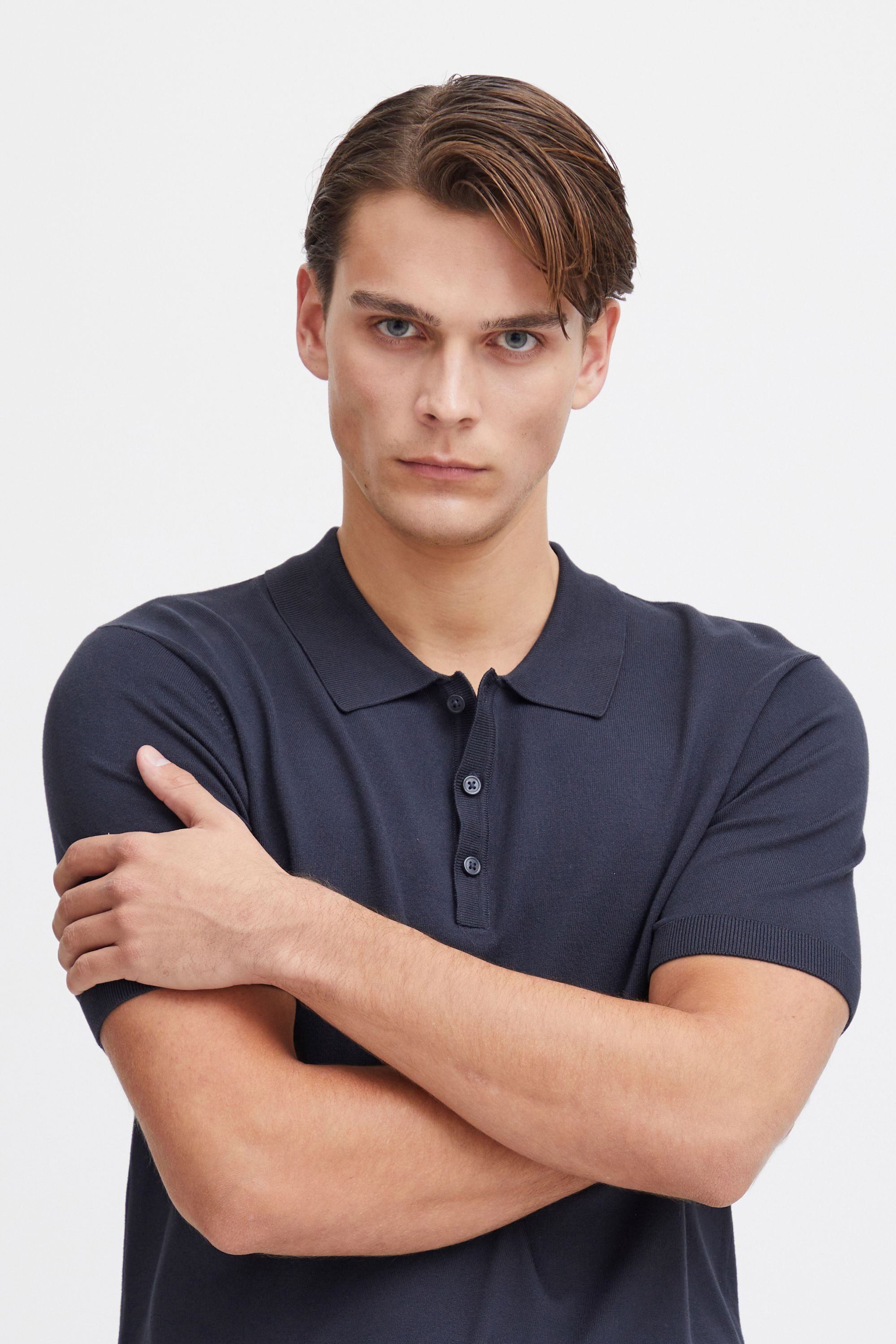 Casual Friday Poloshirt CFKarl Strukturiertes Poloshirt mit Reißverschluss