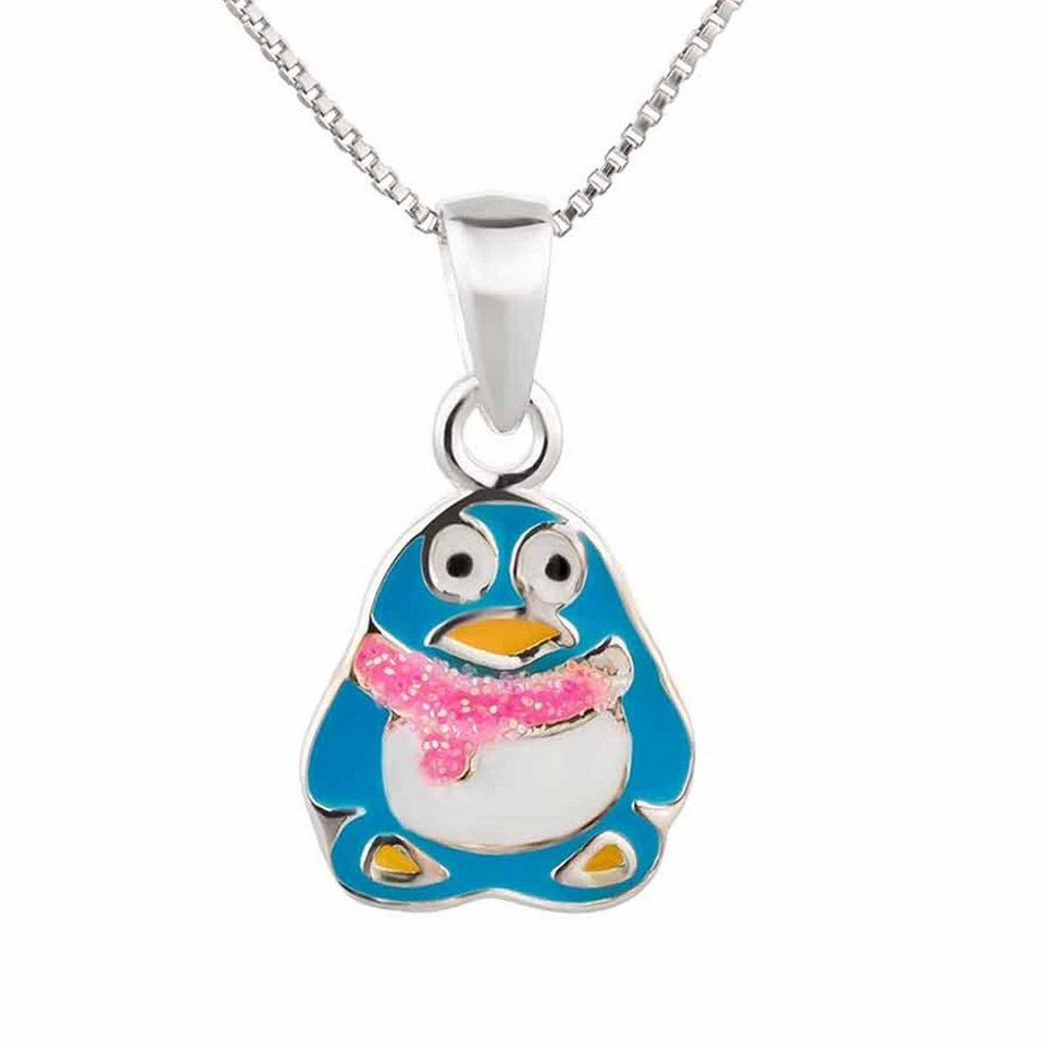 schmuck23 Kettenanhänger Anhänger mit Kette Pinguin 925 Silber Kinder  Mädchen (Halskette mit Anhänger), Silberanhänger Kettenanhänger  Kinderschmuck Halskette