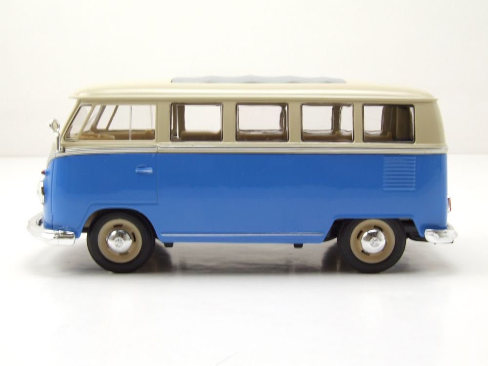 Welly Modellauto VW Classical Bus T1 1962 blau weiß, Maßstab 1:24