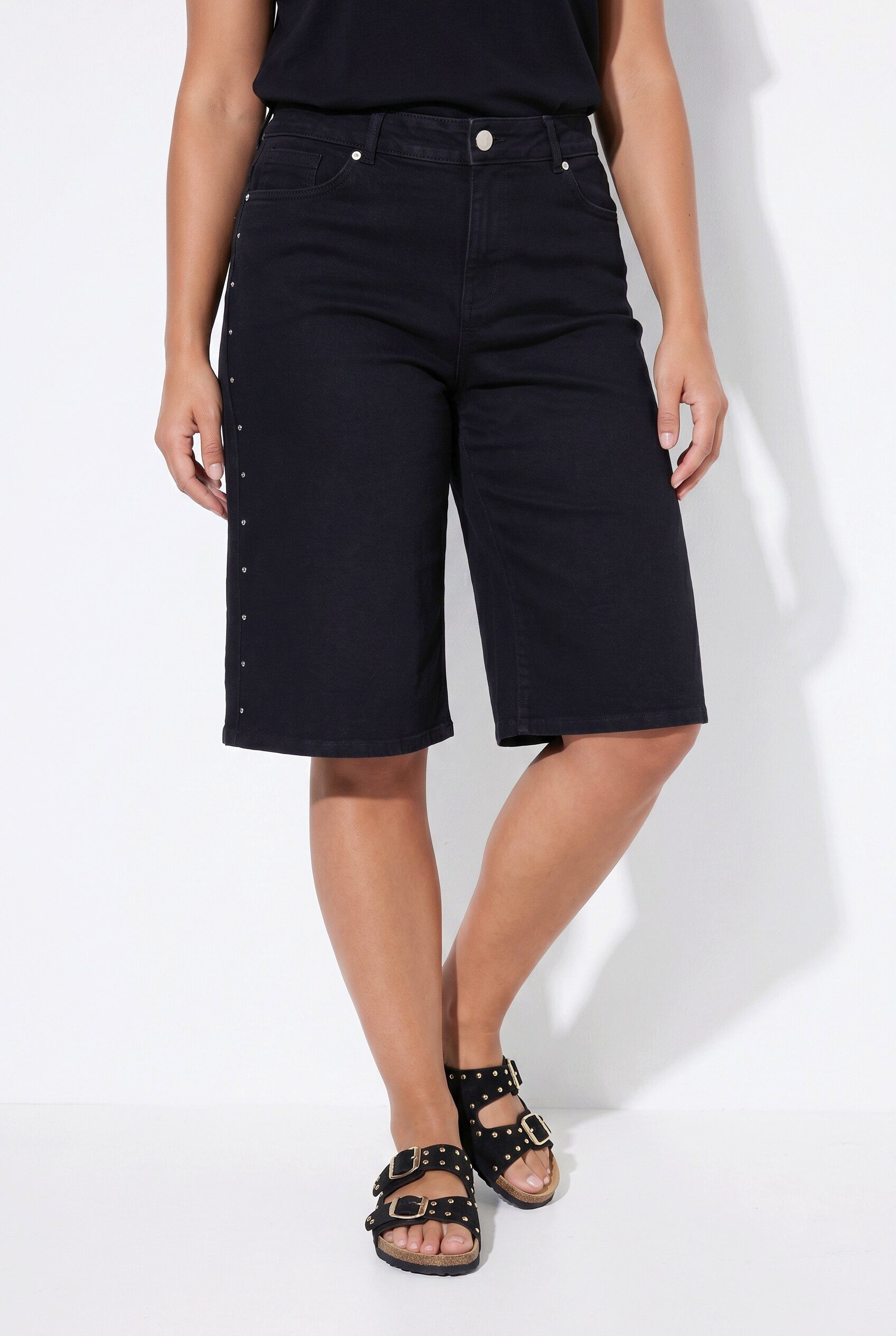 Angel of Style Regular-fit-Jeans Jeans-Bermuda weites Bein 5-Pocket