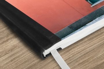 MuchoWow Notizbuch Tür - Blau - Architektur - Rot, Journal, Merkzettel, Tagebuch, Notizheft, A5, 98 Seiten, Haushaltsbuch