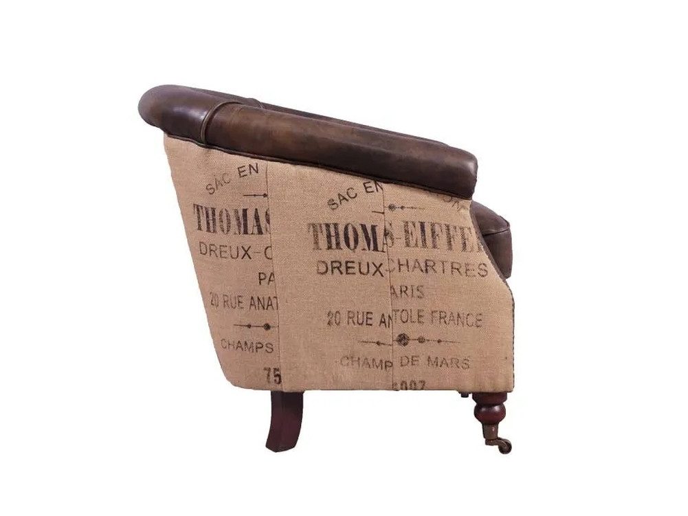 moebelfaktor Sessel Ashton Light-Java, Seiten mit Jute bezogen, Messingroll günstig online kaufen