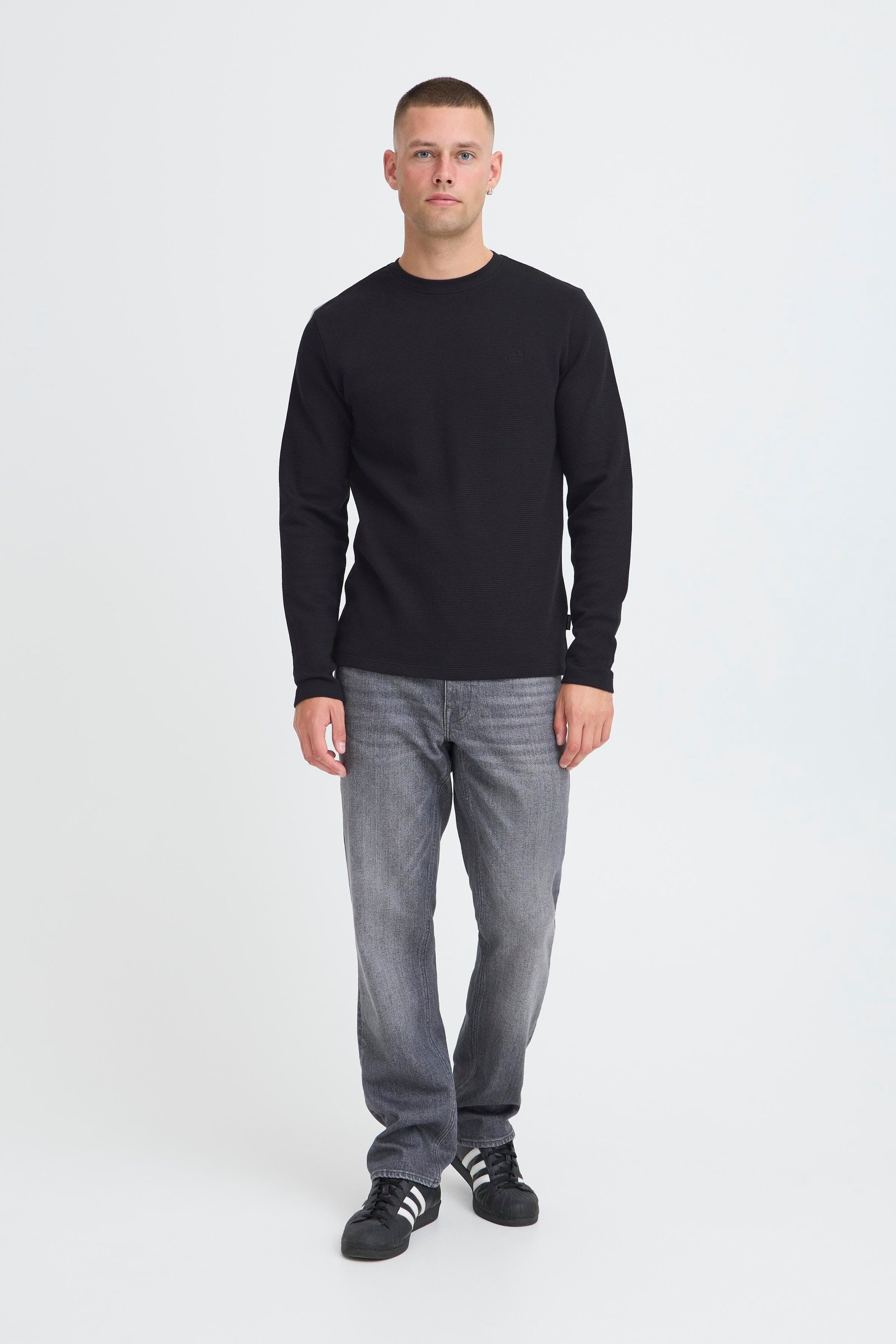 Blend Langarmshirt BHForta Basic Longsleeve mit Rippkragen