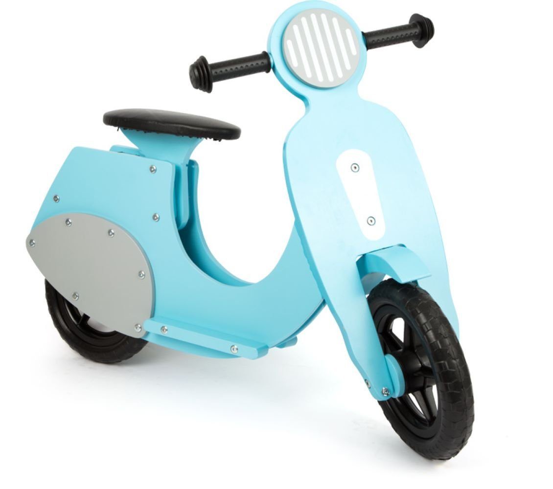 LeNoSa Laufrad Vespa • Holzlaufrad für Kinder• Motorroller Blau • Alter 3+