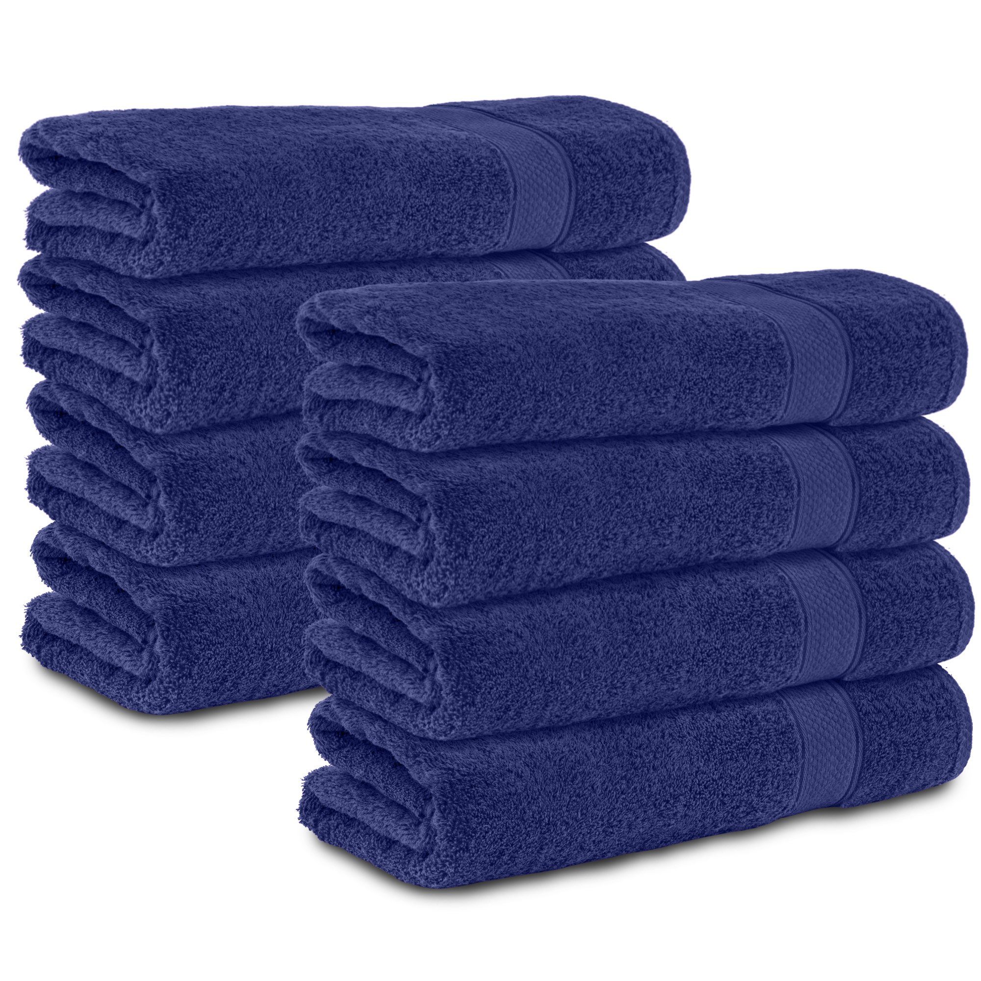 Komfortec Handtücher 100% Baumwolle, 470 g/m², Frottee (8-St), Badetücher 50x100 cm Set, Weich Navy Blau