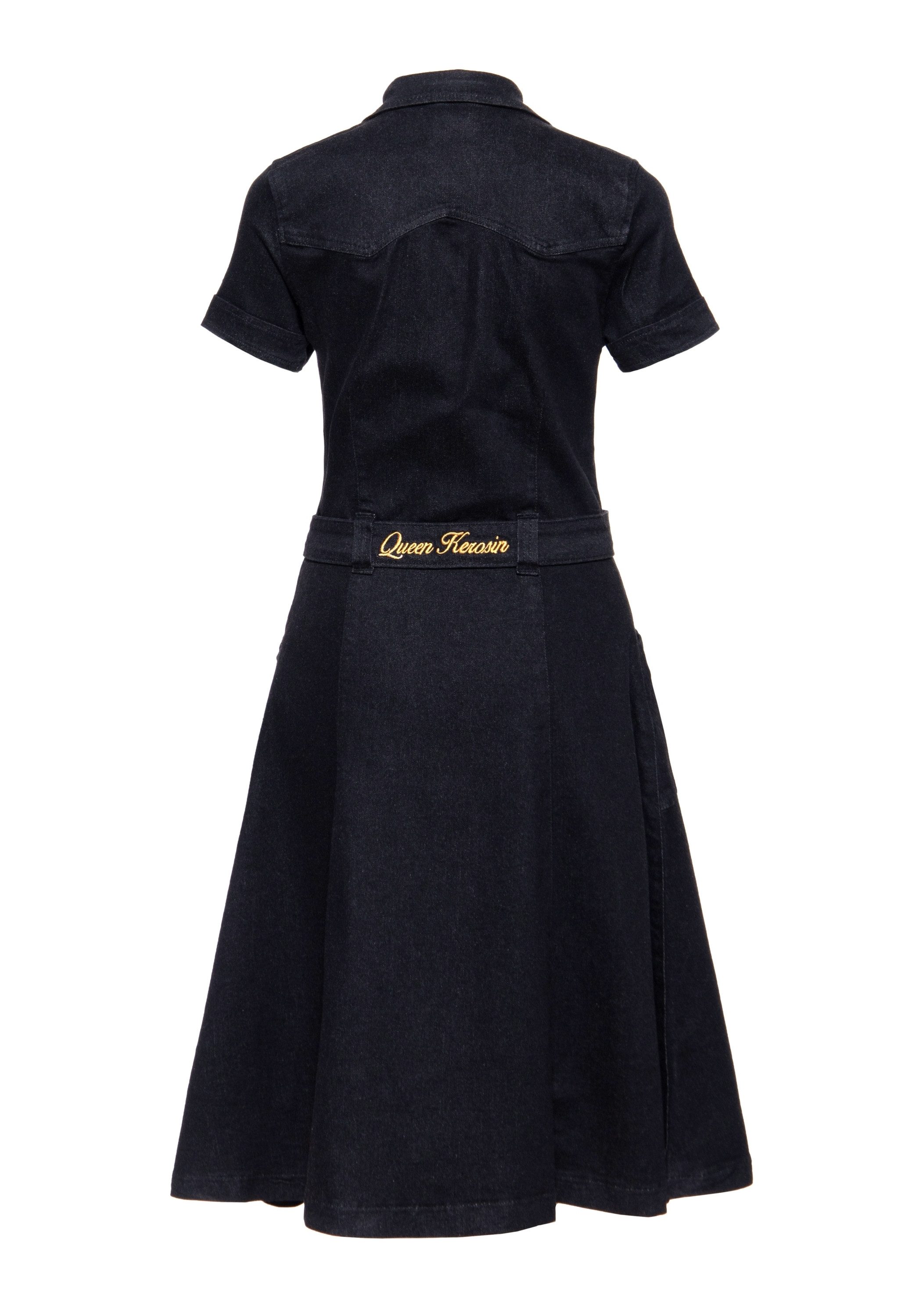 QueenKerosin Jeanskleid (1-tlg) aus elastischem Denim