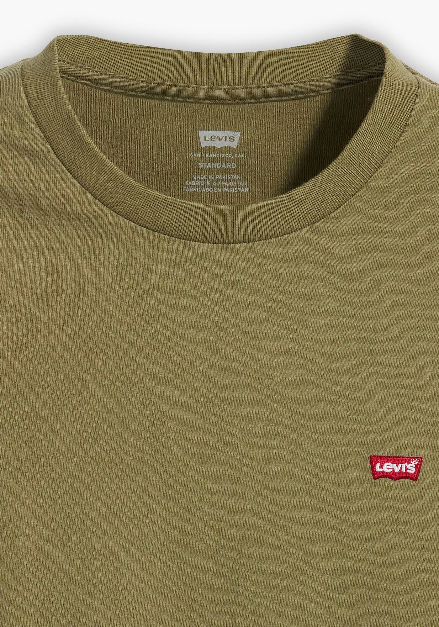 Levi's® Langarmshirt mit bluish Logo-Applikation olive