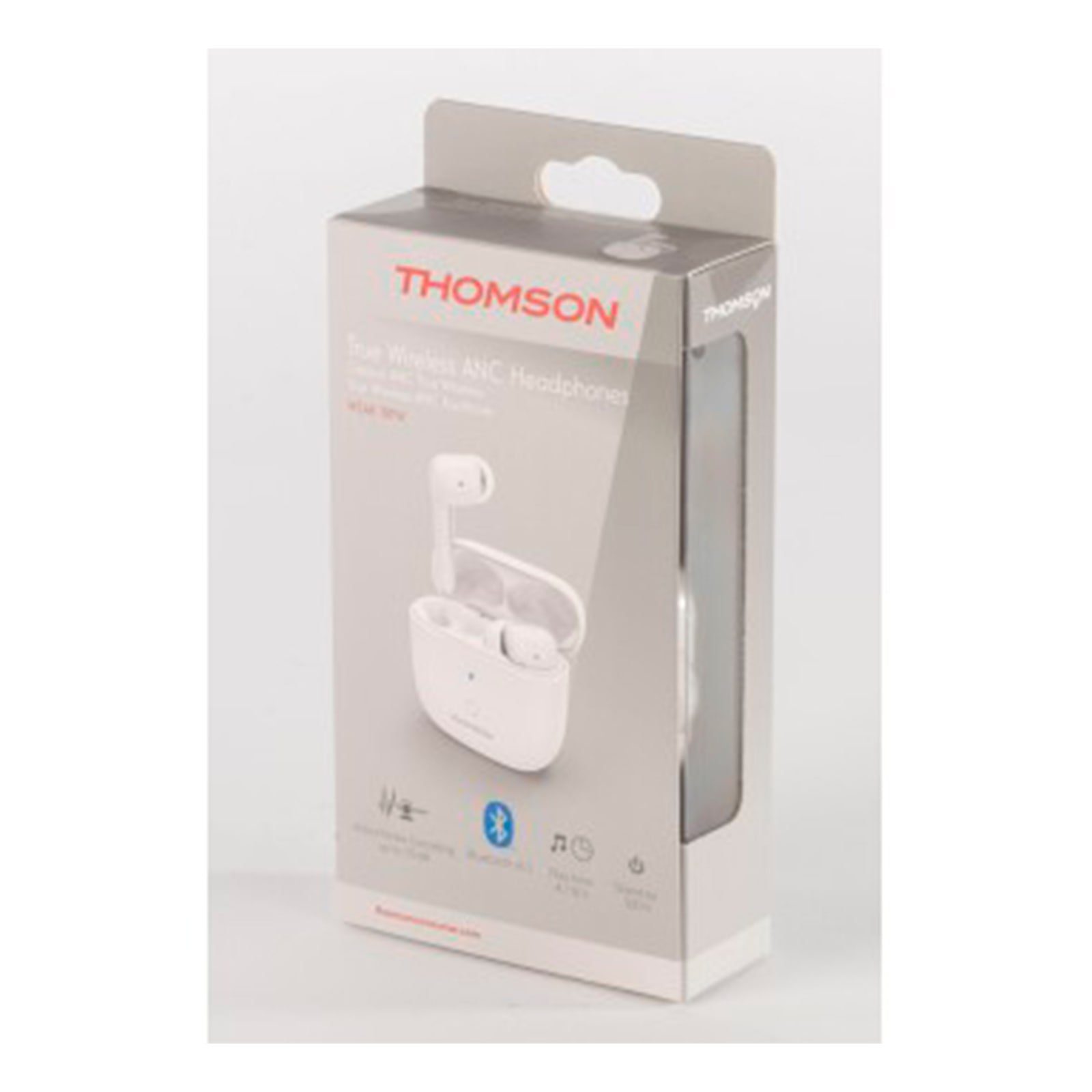 Thomson WEAR7811W True Wireless Stereo In-Ear Headset Bluetooth-Kopfhörer (Sprachsteuerung über Siri & Google Assistant möglich, Bluetooth, A2DP 1.3, AVRCP 1.6, HFP 1.7, HSP 1.2, inklusive Ladecase, 10 Meter Reichweite, 3 Paar Ohrpolster (S/M/L)