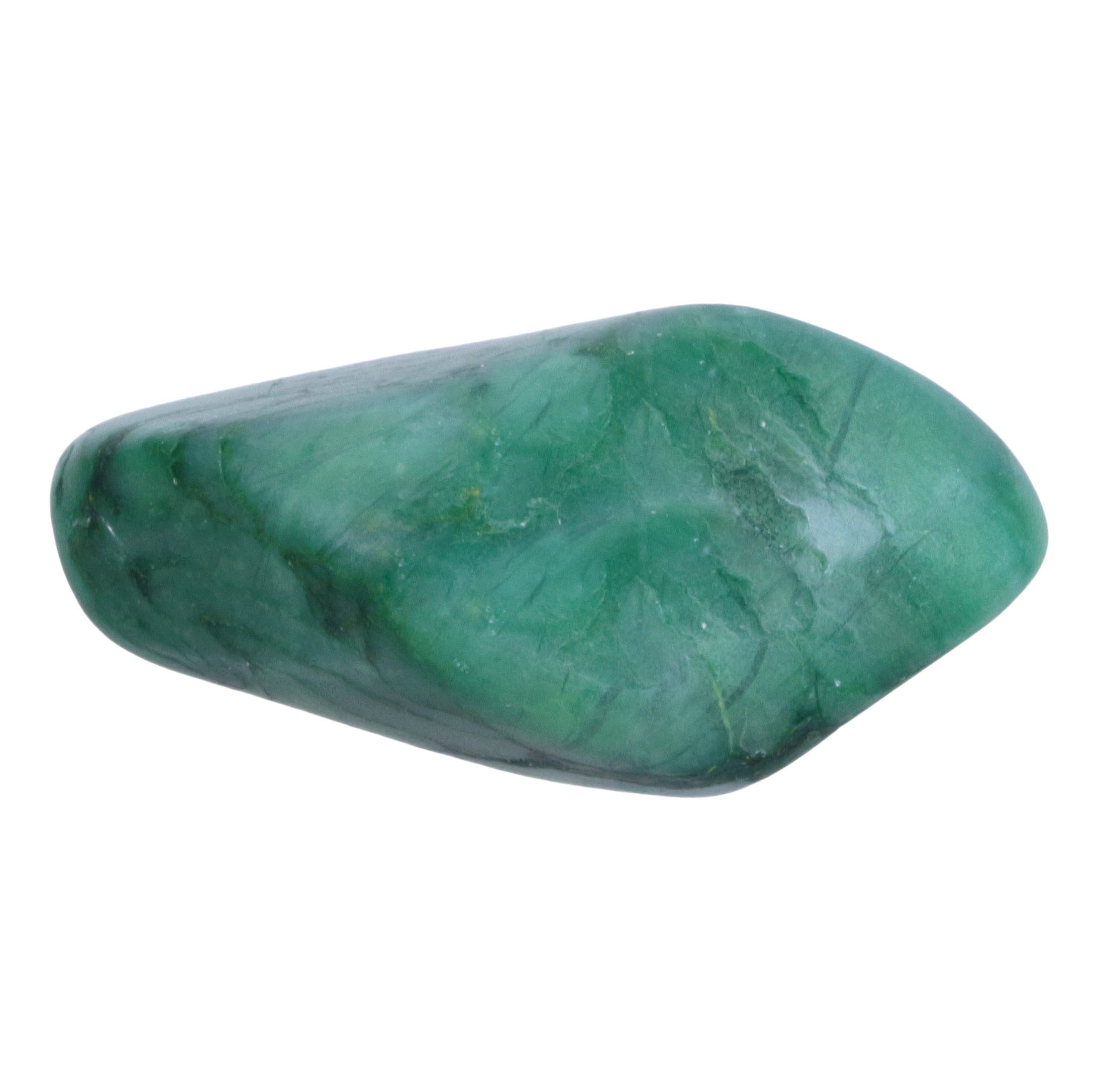 Lebensquelle Plus Edelstein Prasem (afrikanische Jade) Trommelstein