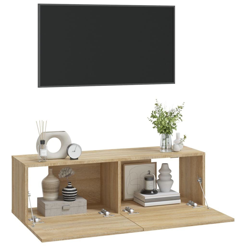 Stk. Holzwerkstoff TV-Wandschränke TV-Schrank Eiche 2 cm vidaXL Sonoma-Eiche (2-St) 100x30x30 Sonoma