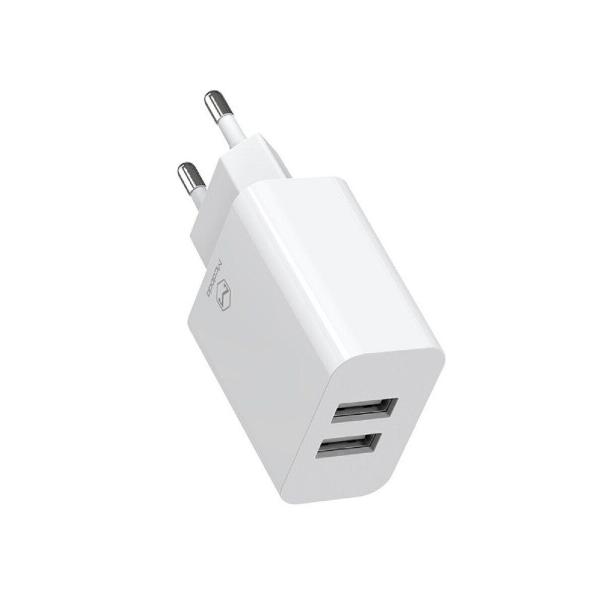 mcdodo 2.4A Dual-USB-Ladegerät (EU) Lightning 1m Reiseset (weiß) Smartphone-Kabel