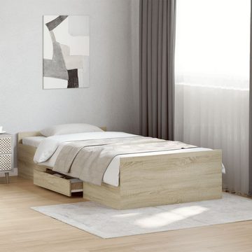 vidaXL Bett Bettgestell mit Schubladen Sonoma-Eiche 90x200cm Holzwerkstoff