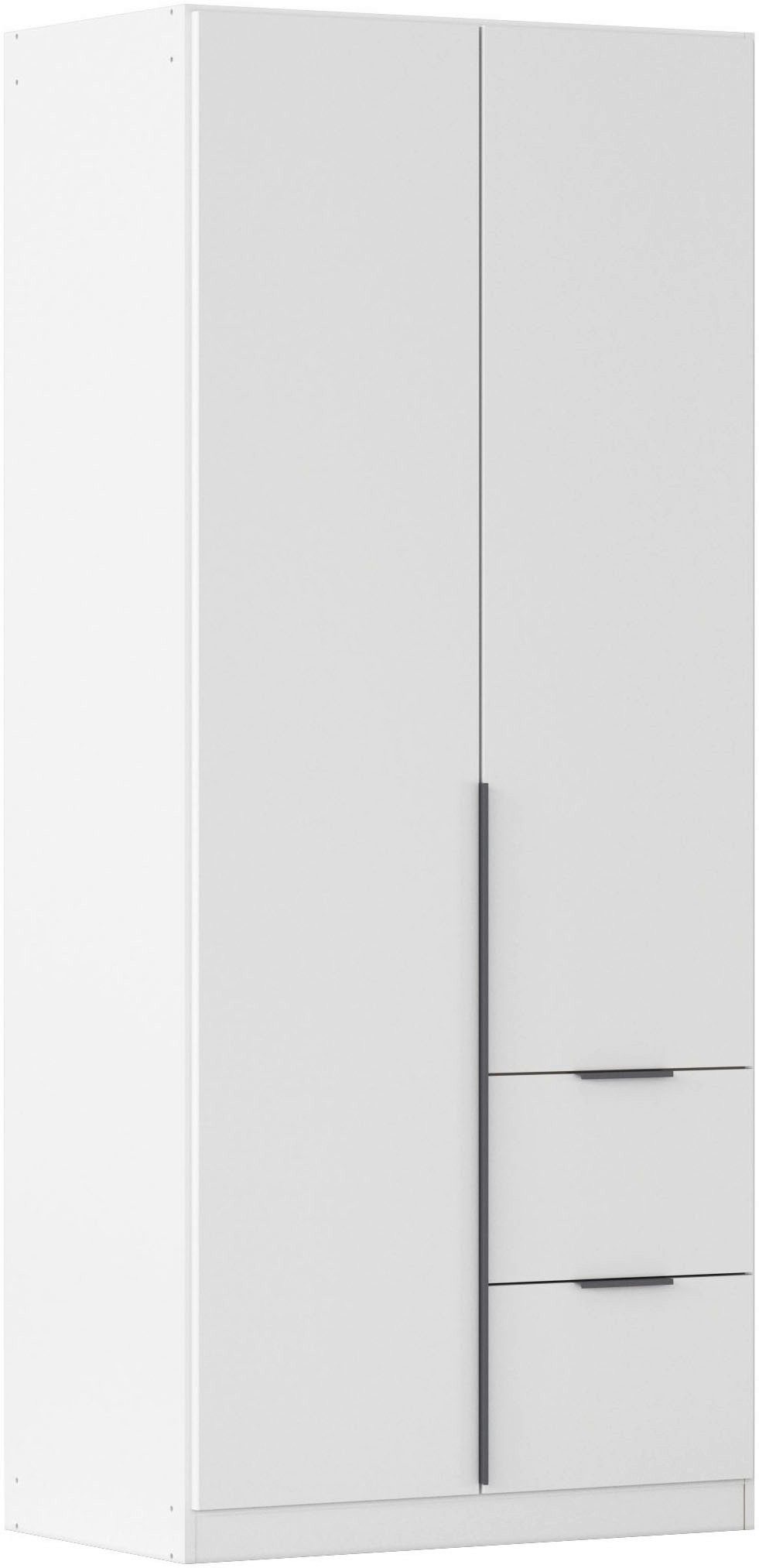 OTTO home Drehtürenschrank Kleiderschrank Schrank Garderobe AGORDO mit Dekor- oder Hochglanzfront (in zwei Griff-Farben, Breite 91 cm) mit Außenschubkästen, Serie in 7 Breiten und 2 Höhen MADE IN GERMANY