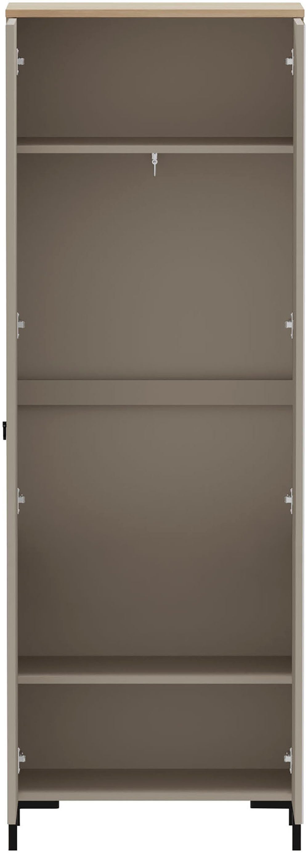 Home affaire Garderoben-Set Luminara, (Komplett-Set, 5-St), Komplettset: Schrank mit Spiegel, Sitzbank, Paneel, Kommode & Spiegel