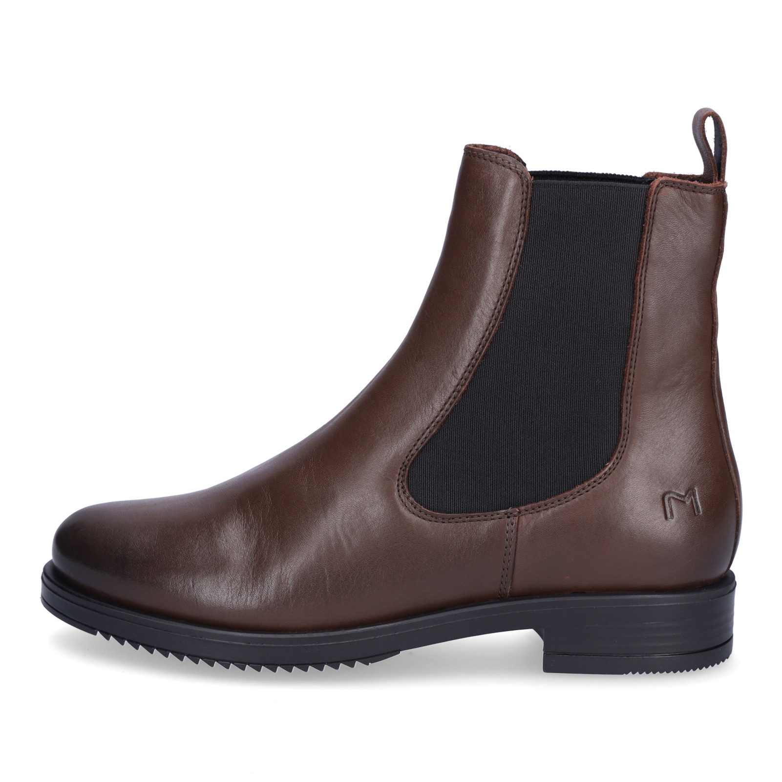 MIDS MARIKA Damen Chelseaboots Glattleder in Kastanienbraun, 15 cm Schaft, Gummisohle & Textilfutter