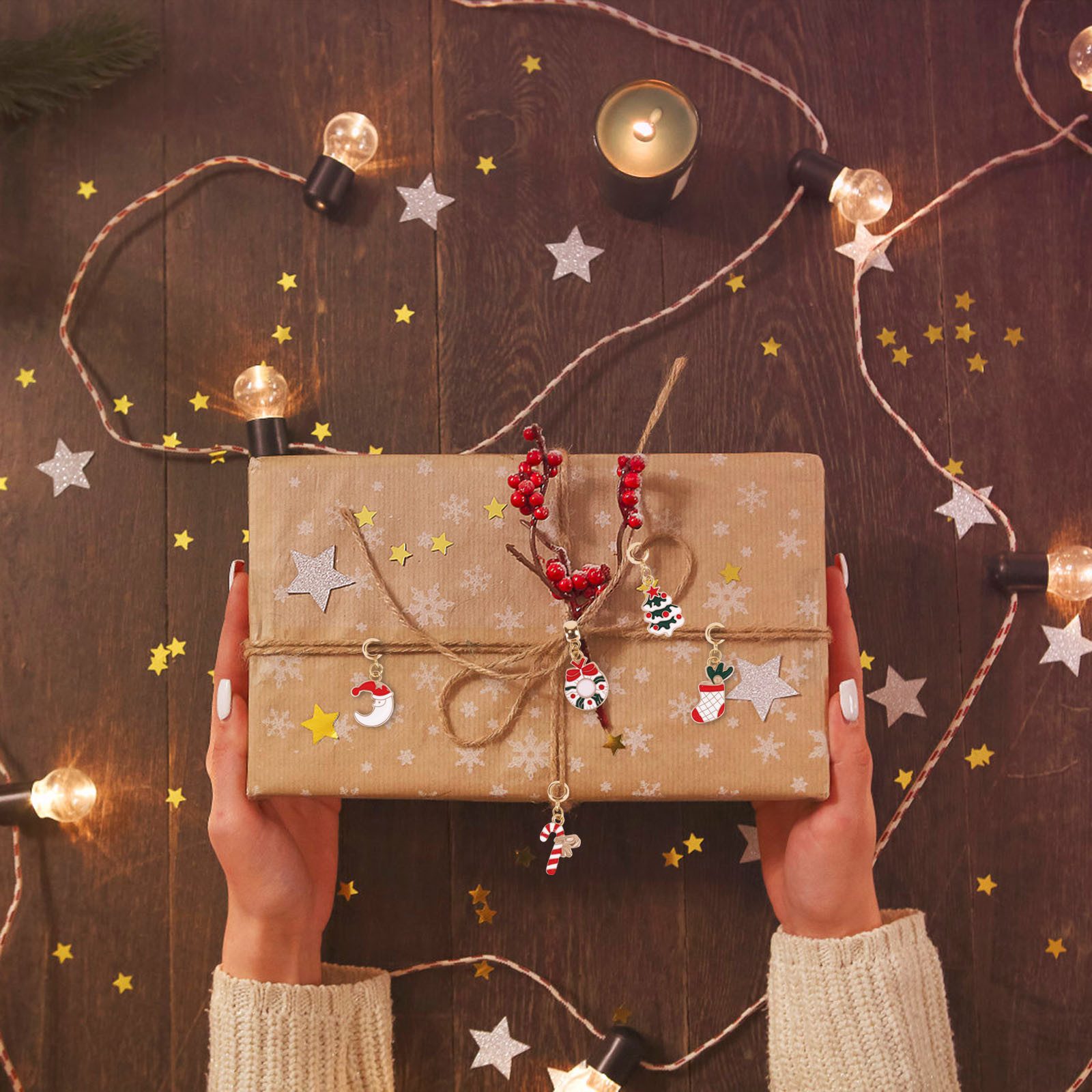 BlingBin Adventskalender Weihnachtsab Adventskalender Mädchen Armbänder machen Kit (1er Set, 24-tlg), 24 Tage Weihnachten Countdown Kalender DIY Charm Brazelett – Bild 5 von 5