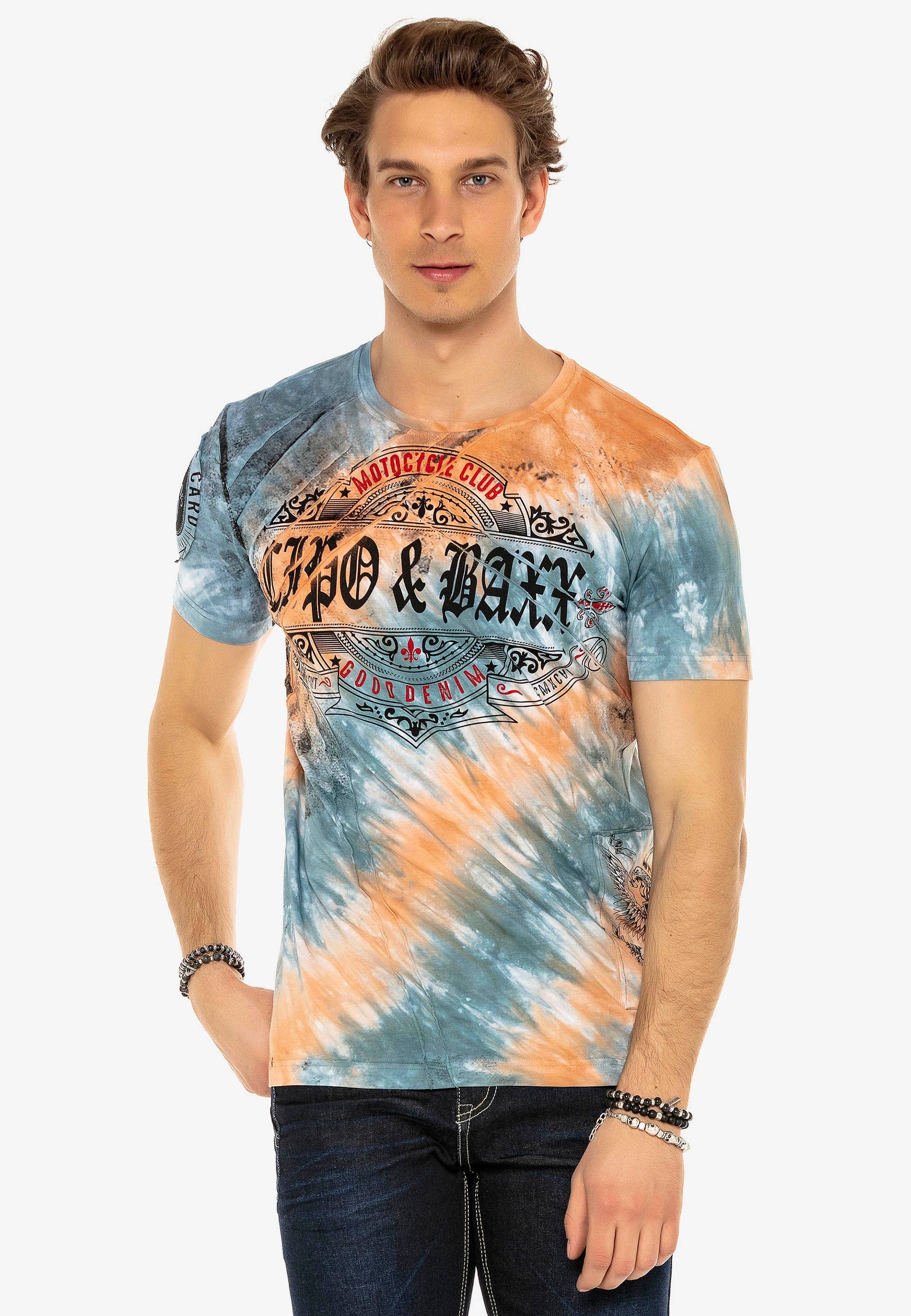 Aufdruck Baxx orange & Cipo mit CT584 T-Shirt coolem