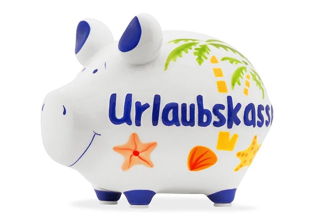 Wurm Spardose KCG Sparschwein "Urlaubskasse" Keramik, Bunt (B/H/T) 12x9x9cm