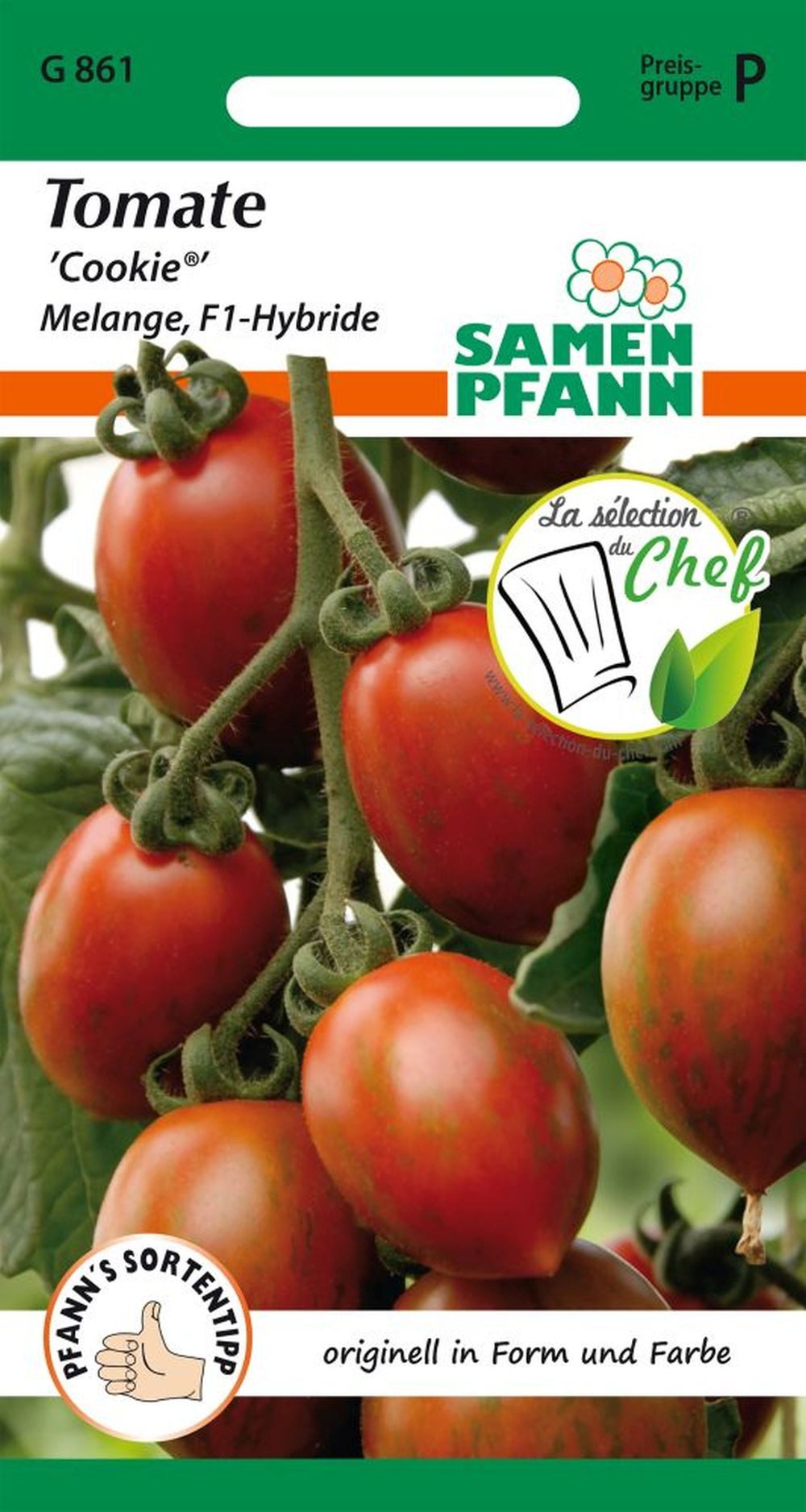 SAMEN PFANN Gemüsesamen Tomate, Cookie (Melange F1) - Saatgut Tomaten Samen, Solanum lycopersicum