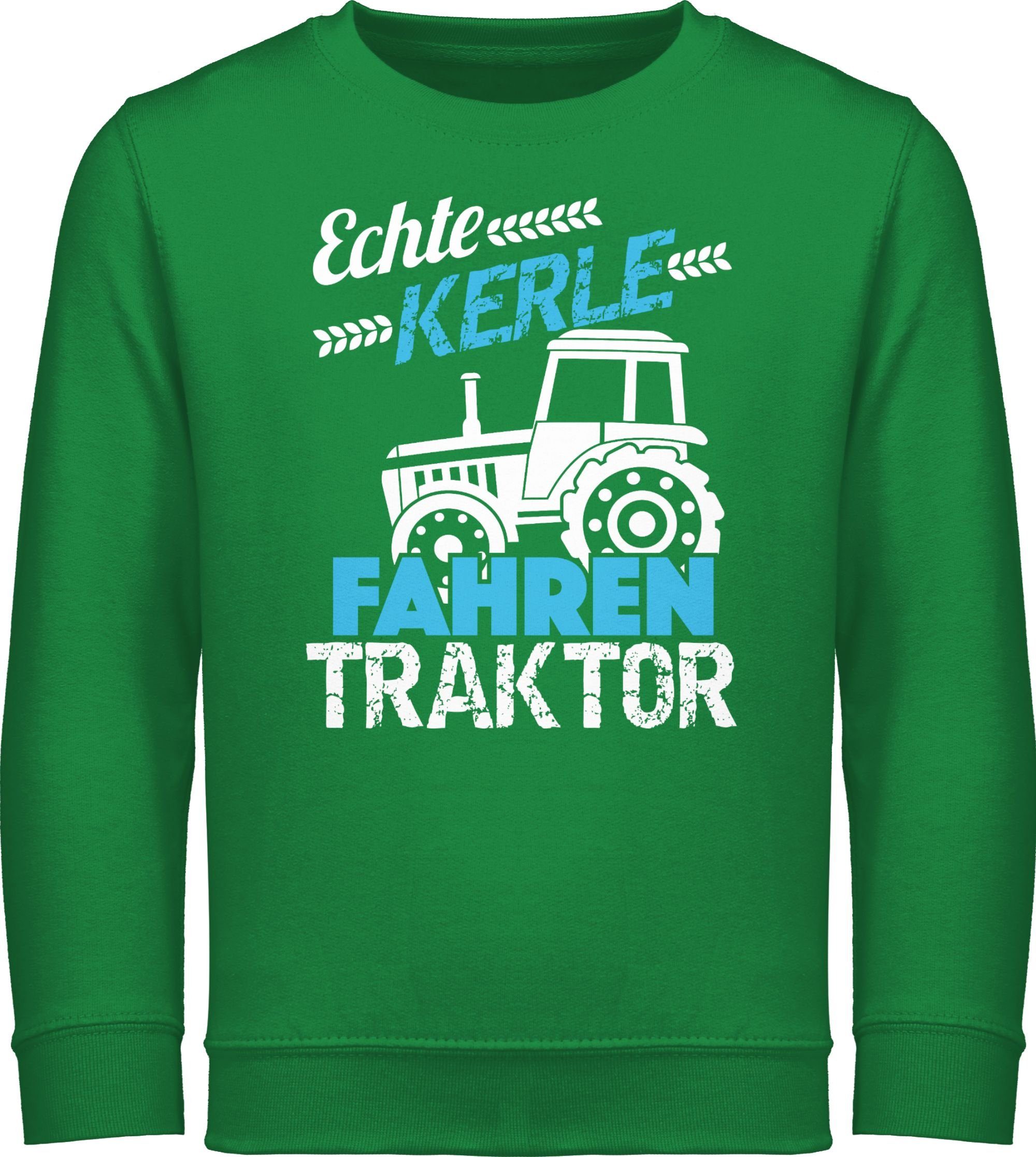 Shirtracer Sweatshirt Echte Kerle fahren Traktor Traktor 1 Grün