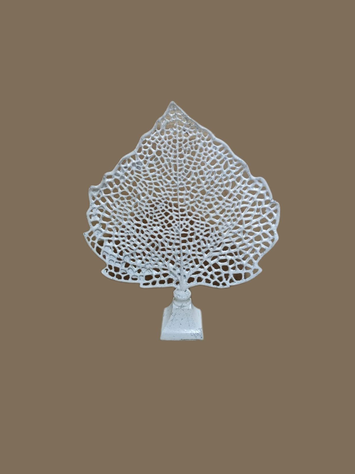 moebel17 Polyresin Ahornblatt Weiß Marmoroptik, Dekofigur Dekofigur aus Skulptur