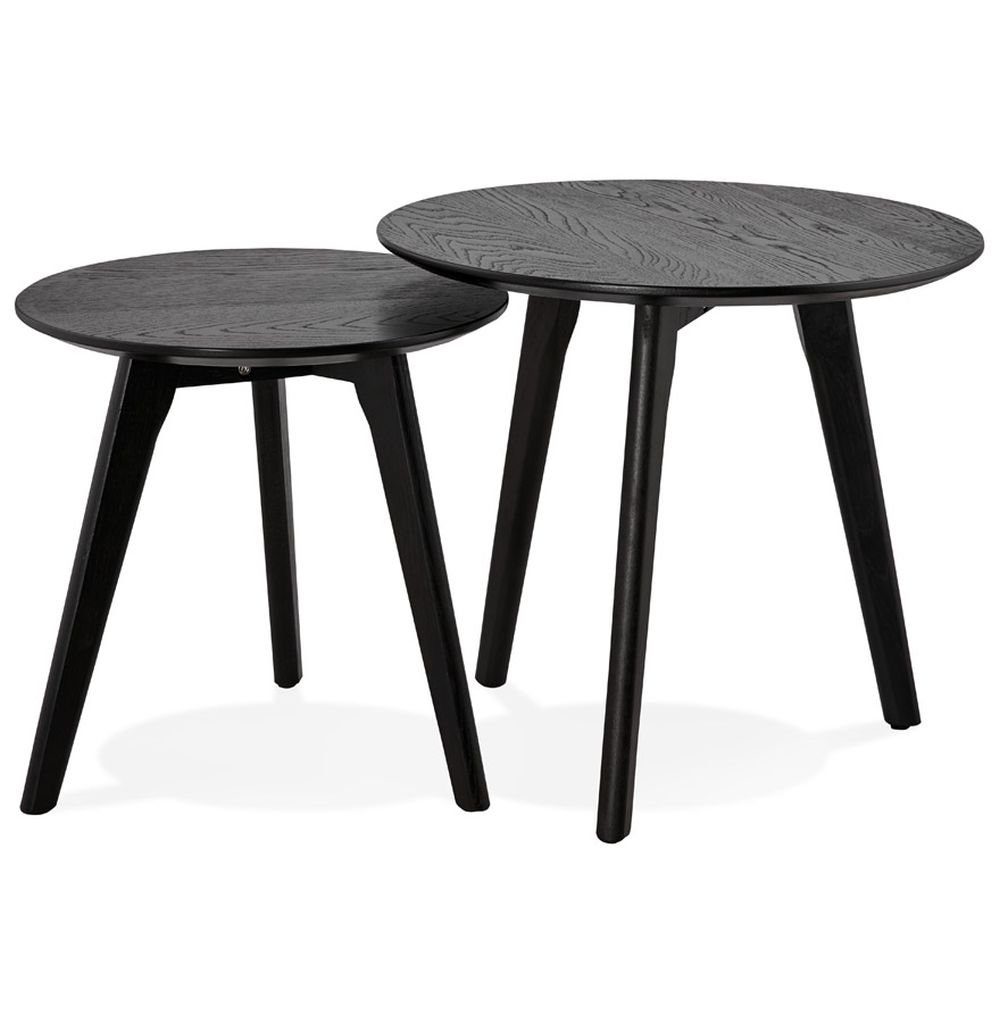 KADIMA DESIGN Beistelltisch PINA Tischset Holz Schwarz (black) 50 x 50 x