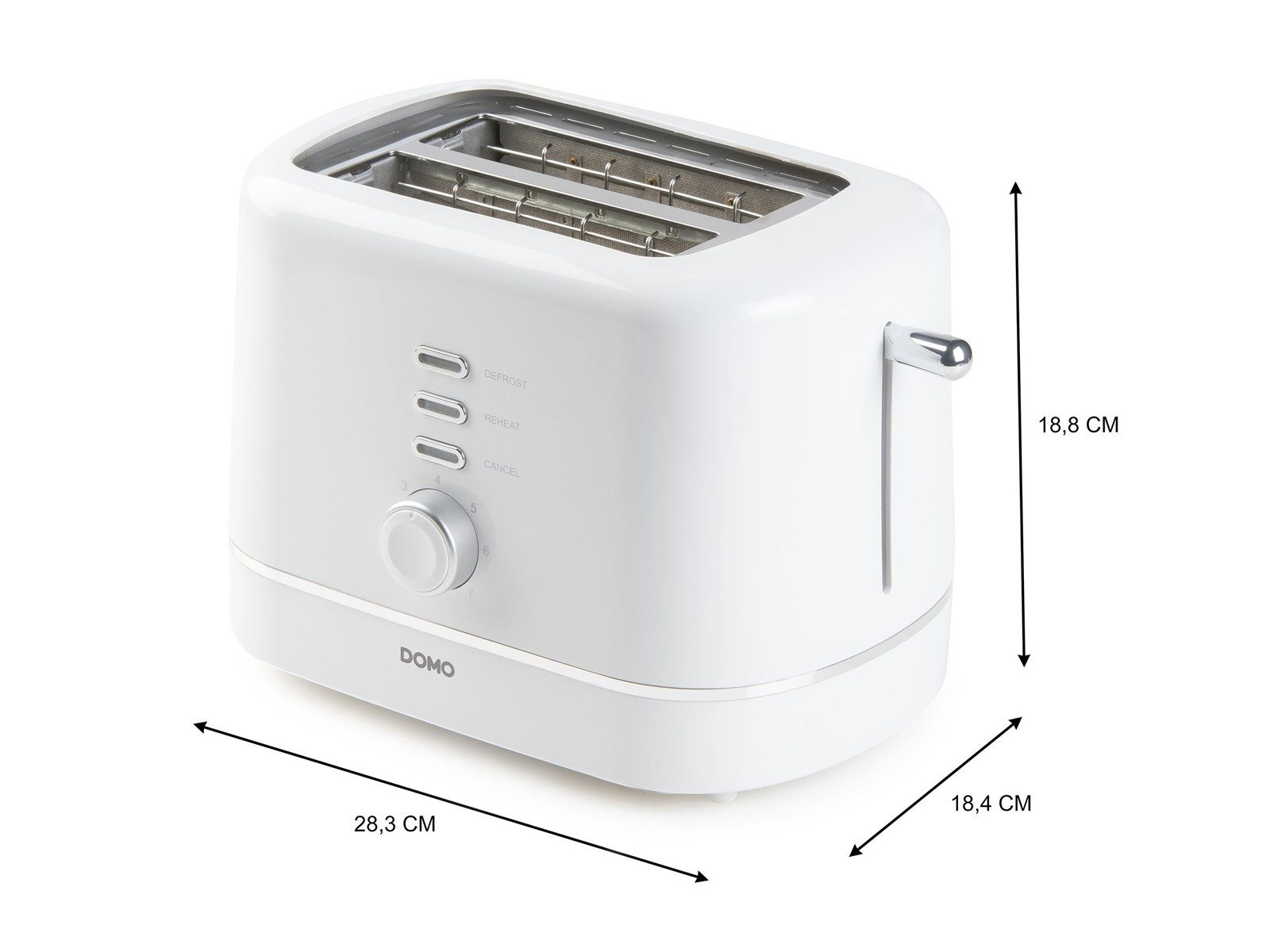Domo Toaster, 2 kurze Schlitze, für Toastbrot, 850 W, Cool Touch Doppelschlitz 2 Scheiben Toastmaschine Mini Toster