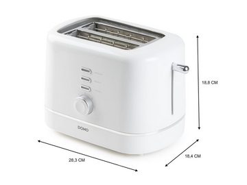 Domo Toaster, 2 kurze Schlitze, für Toastbrot, 850 W, Cool Touch Doppelschlitz 2 Scheiben Toastmaschine Mini Toster