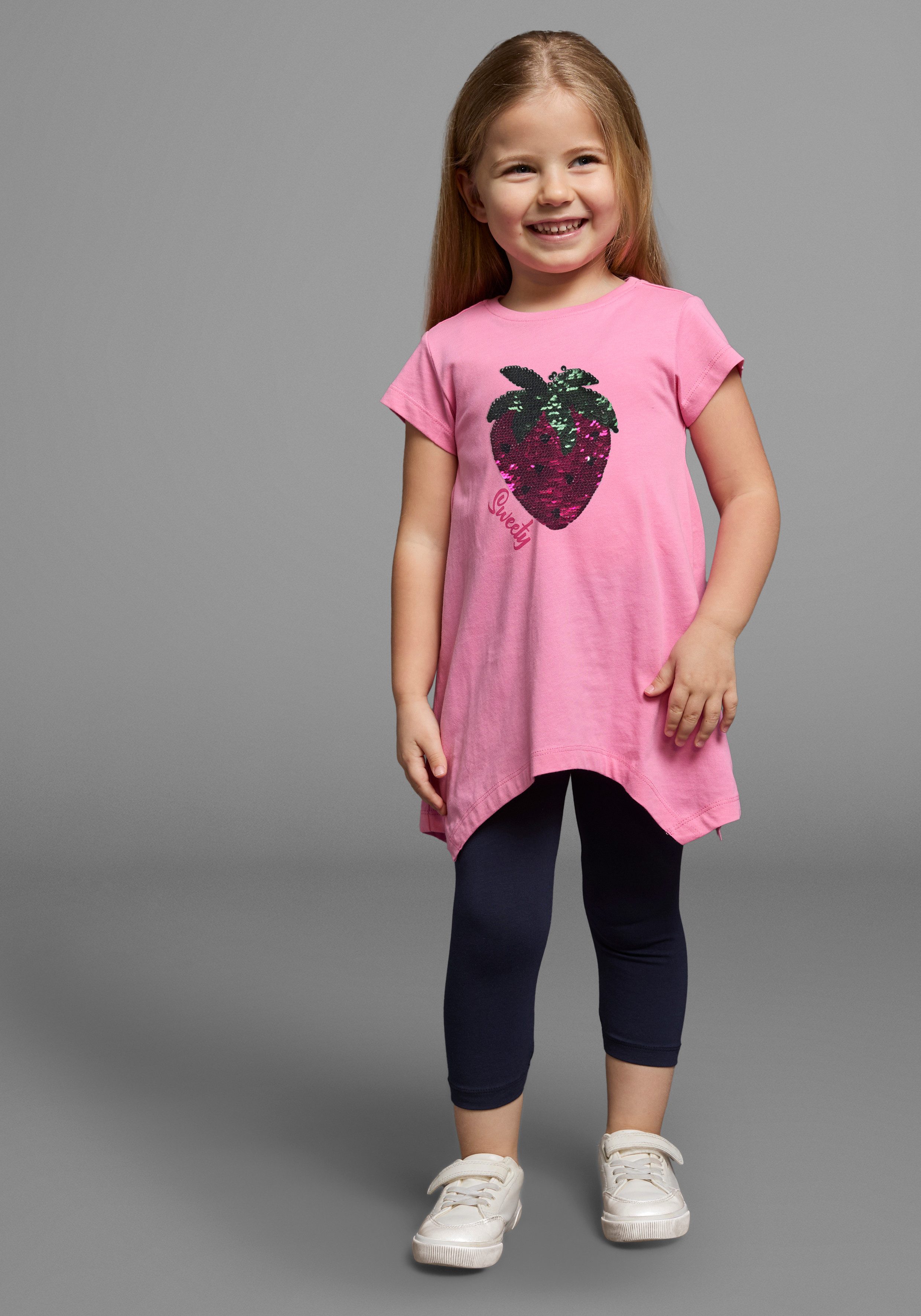 KIDSWORLD Shirt & Leggings 2tlg. Set T-Shirt + Leggings mit Wendepailletten (Set, 2-tlg., 2) in 2 Farbvarianten zu tragen
