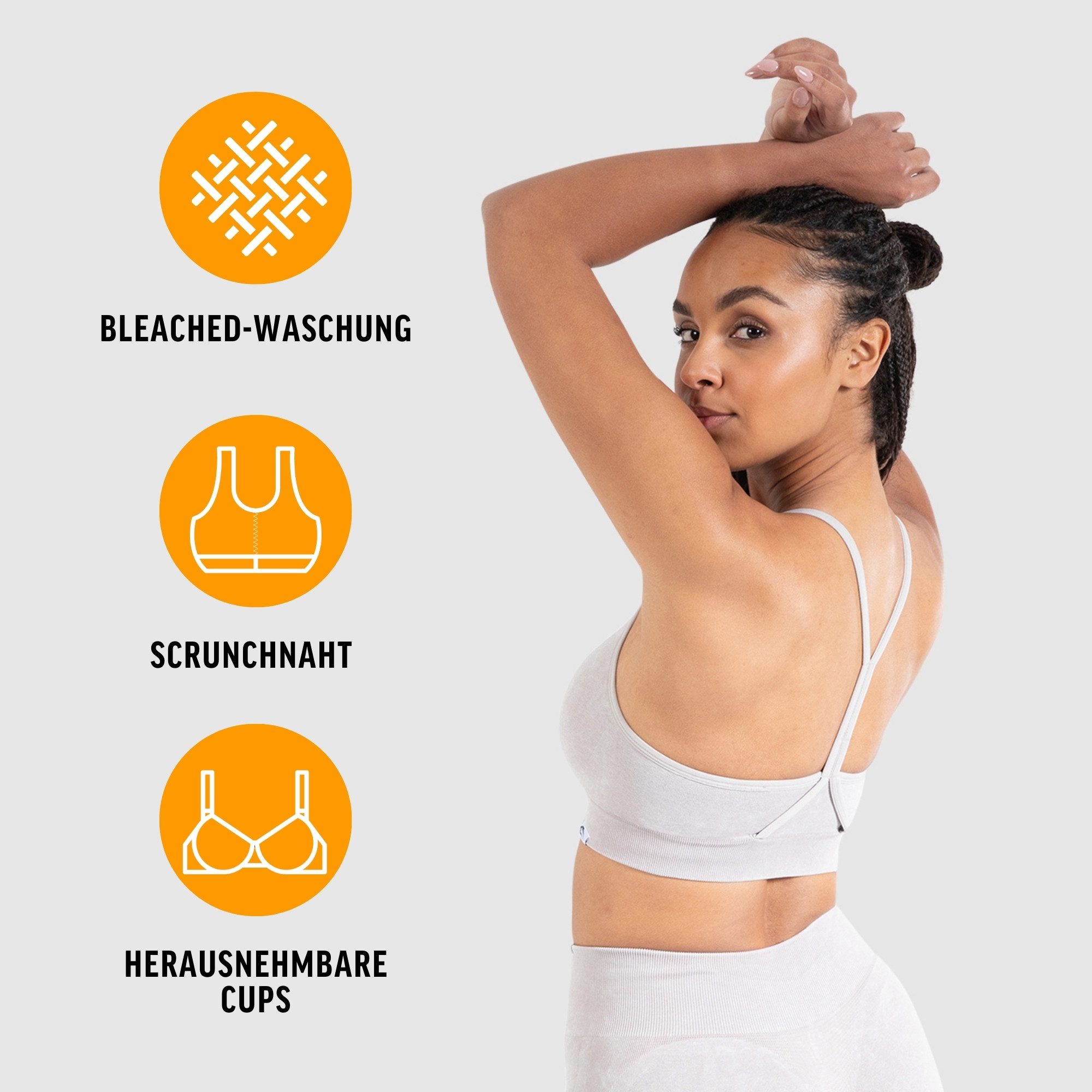Smilodox Sport-BH Batik Acid Scrunch, Rutschfester Bra mit Batik Waschung S günstig online kaufen