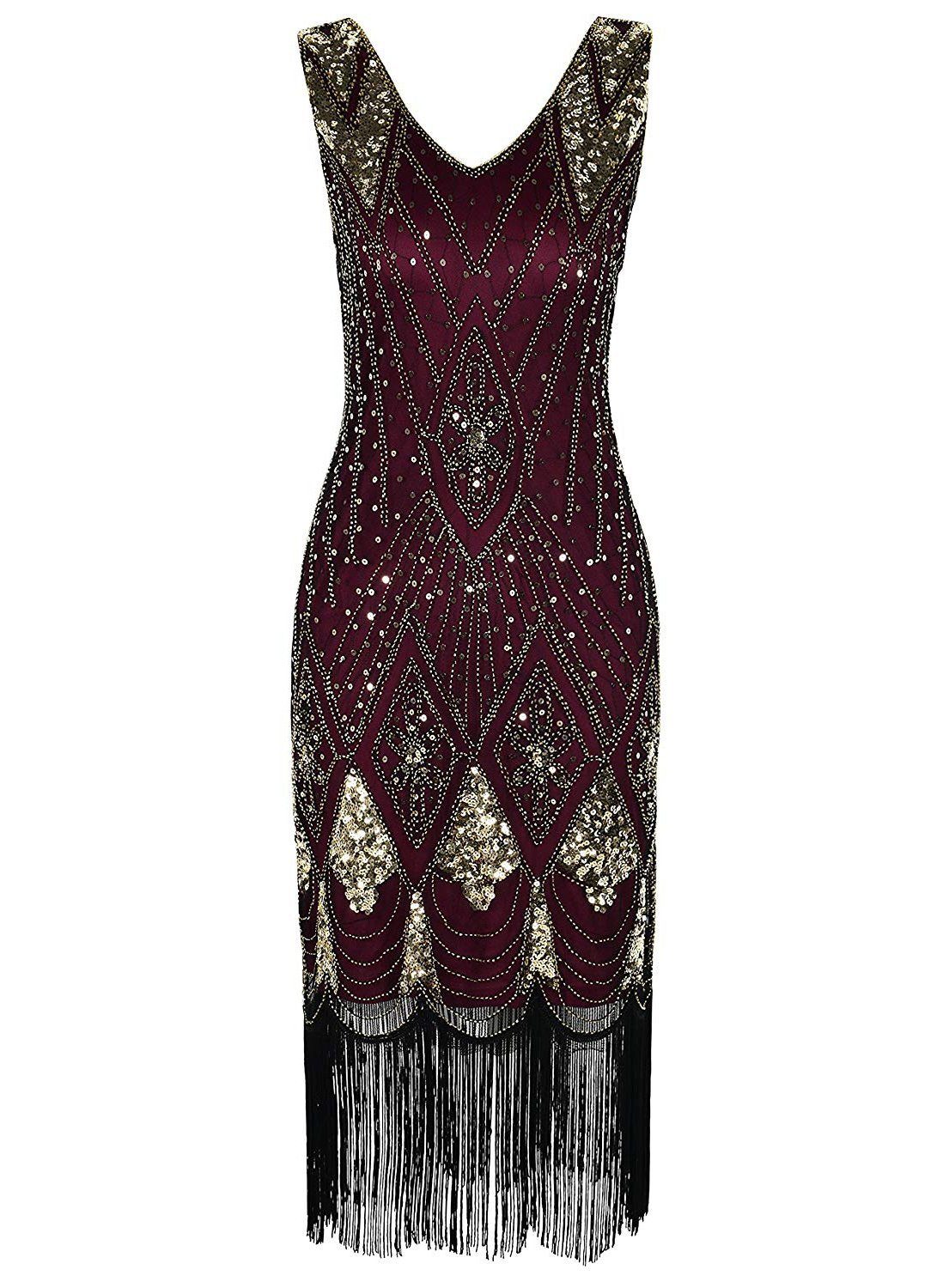 Maskworld Kostüm 20er Jahre Kleid Myrtle, Fühle Dich wie ein Filmstar in  diesem bezaubernden Gatsby-Kleid!