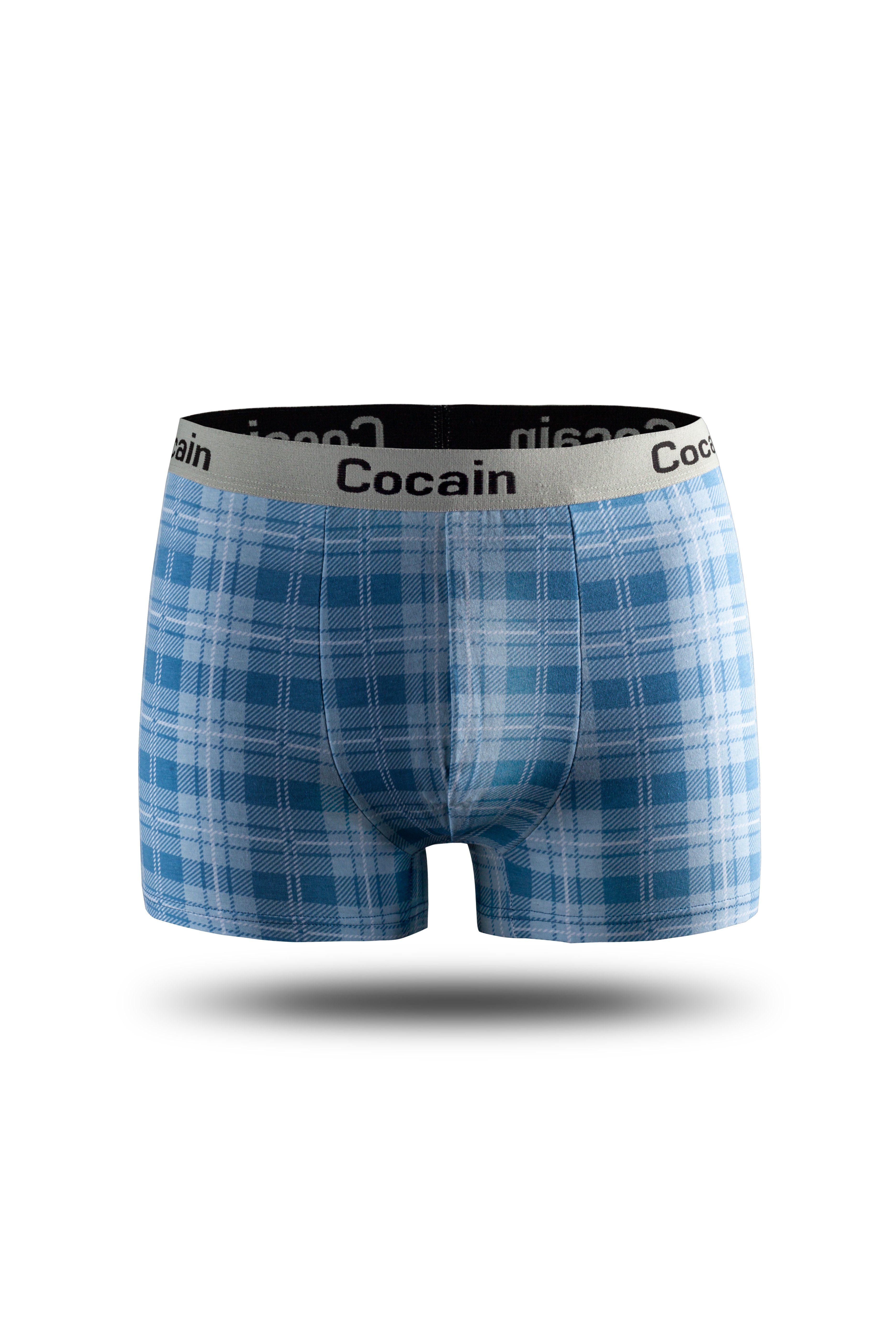 Cocain underwear Boxershorts kariert Europa 5er-Pack) am (5-St., Spitzenqualität Boxershorts Herren aus Logoschriftzug Bund
