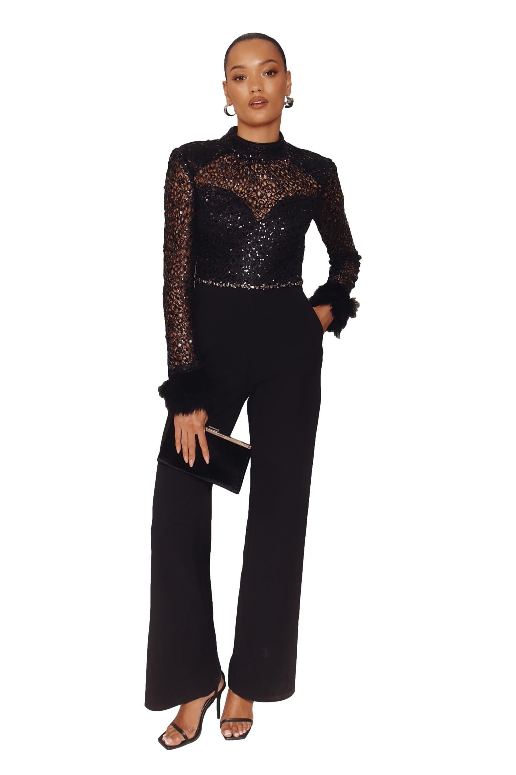 LIPSY Jumpsuit Lipsy Jumpsuit mit Federmanschetten (1-tlg)