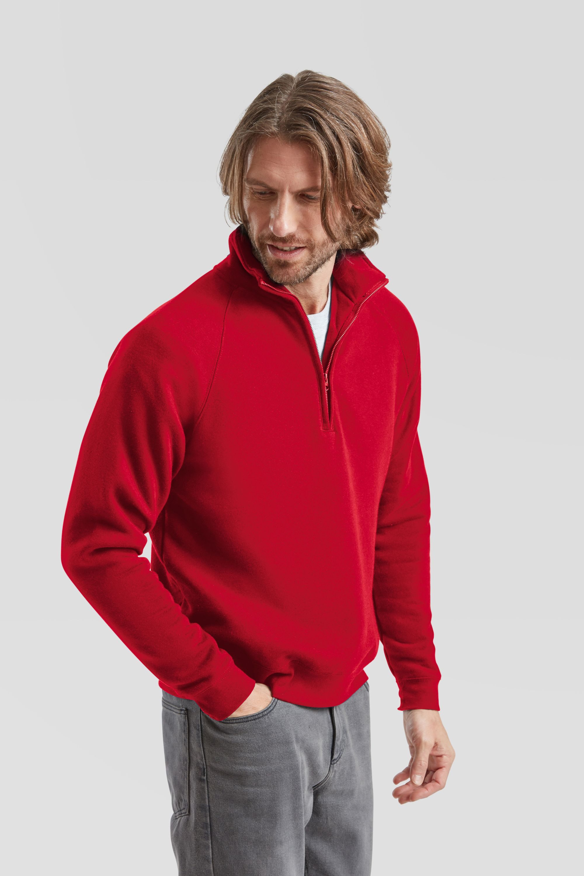 Fruit of the Loom Sweatshirt Fruit of the Loom Premium Zip Neck Sweat