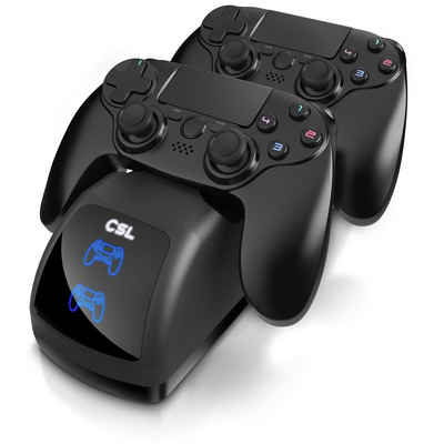 CSL Controller-Ladestation (800 mA, Dual Ladestation für 2x PS4 Gamepads - PS4 Controller Stand Charger / Ladegerät)
