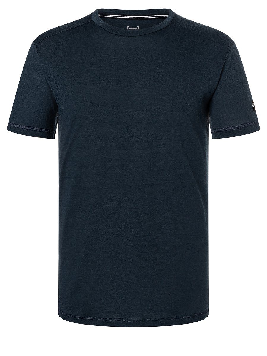 Merino SS T-Shirt Merino-Materialmix SUPER.NATURAL T-Shirt Blueberry M ESSENTIAL geruchshemmender