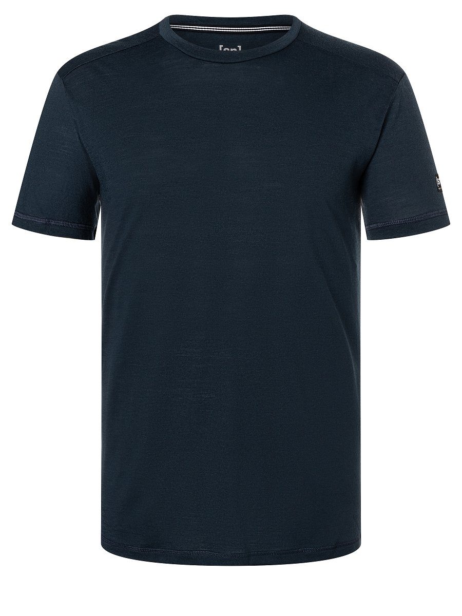 SUPER.NATURAL T-Shirt Merino T-Shirt M Merino-Materialmix geruchshemmender SS Blueberry ESSENTIAL