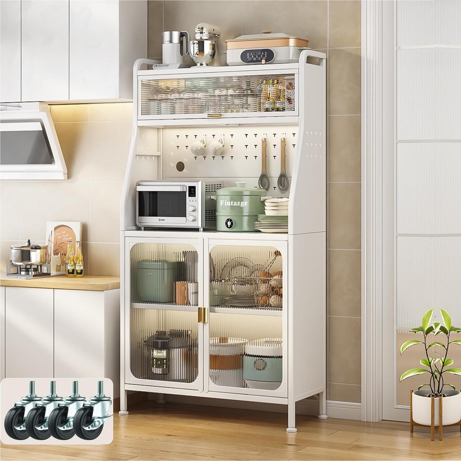 Küchenbuffet Küchenschrank Arbeitsplatte Sideboard Ablagen 160 x 66 cm Weiß