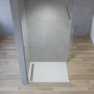 AQUALAVOS Walk-in-Dusche Duschwand Walk-In Dusche mit 90° Stabilisator aus Nano Echtglas 8mm, Einscheibensicherheitsglas