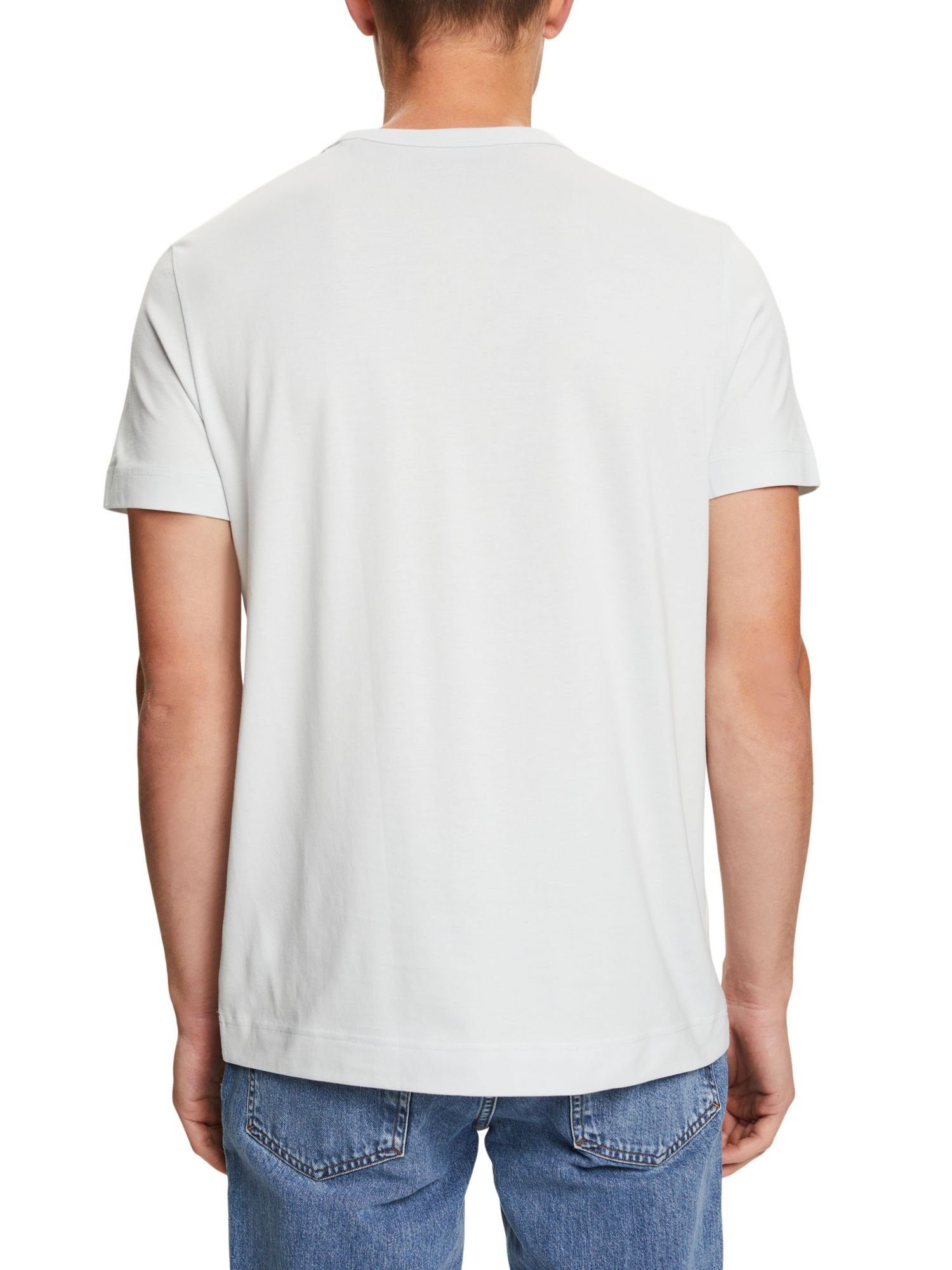 PASTEL T-Shirt Jersey-T-Shirt (1-tlg) 100% mit Stickerei, Collection Esprit BLUE Baumwolle